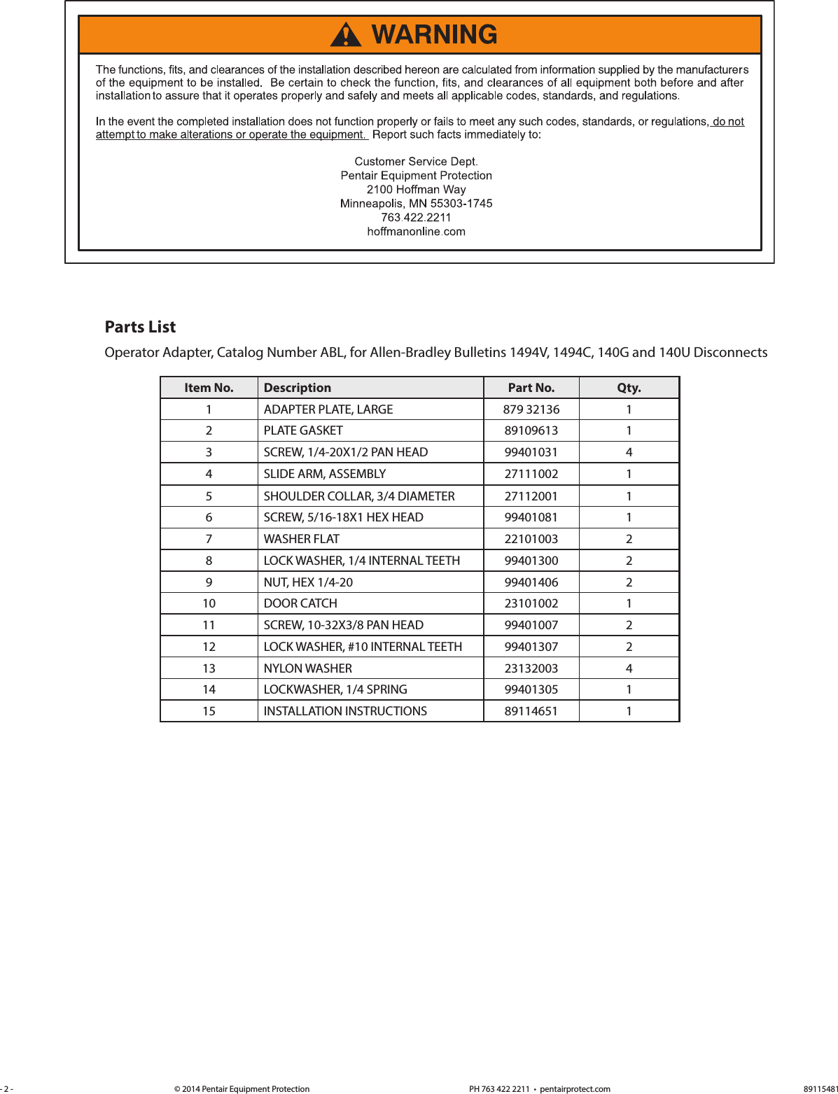 Page 2 of 4 - Installation Directions