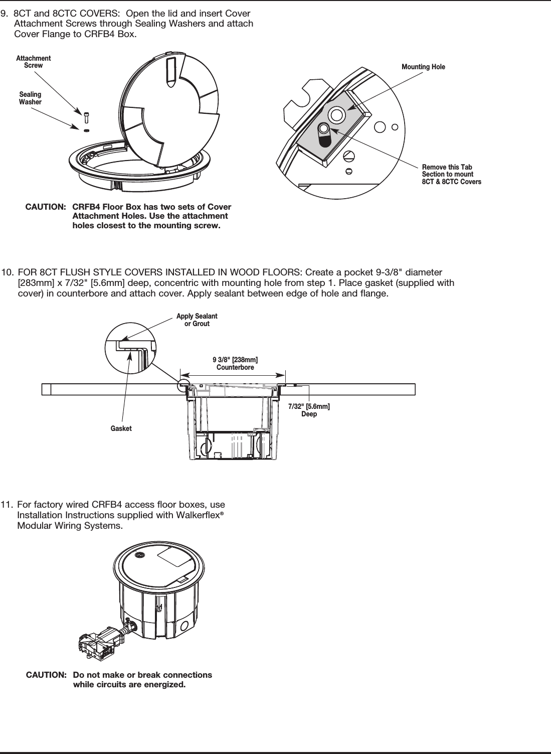 Page 3 of 4 - CRFB Series Floor Box Installation Instructions  Directions