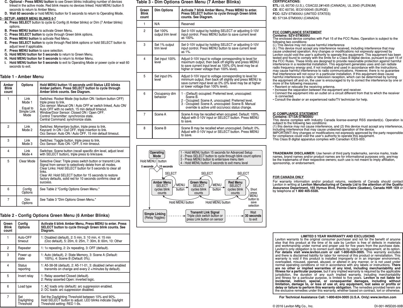 Page 2 of 2 - DI-001-WSD20-00B  Installation Directions