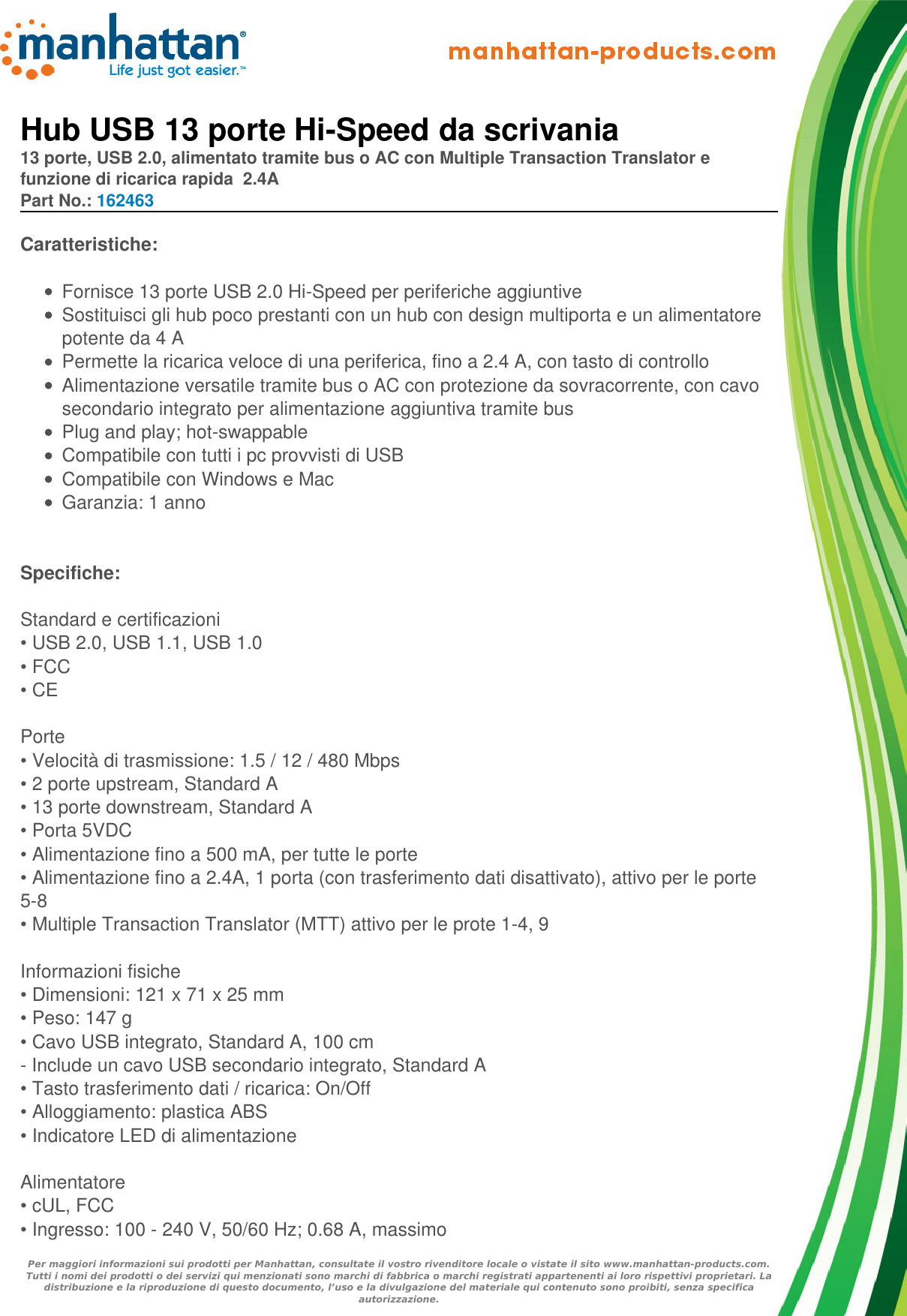 Datasheet 162463 Italian - 