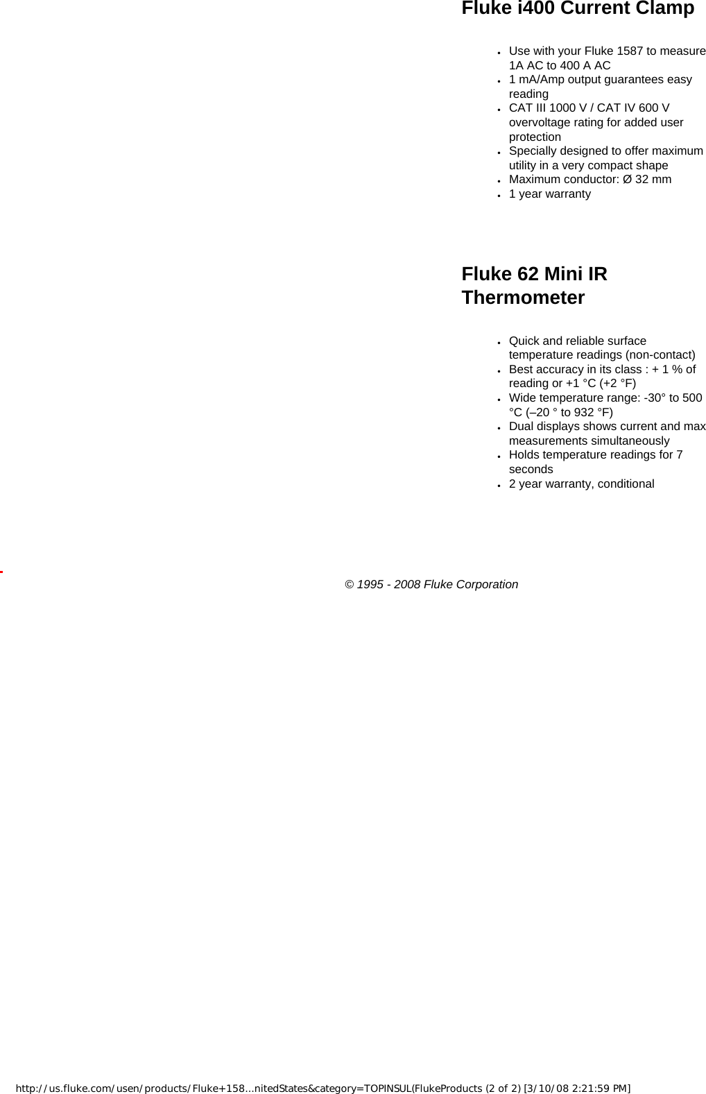 Page 2 of 2 - Fluke 1587/ET Advanced Electrical Troubleshooting Kit  Brochure