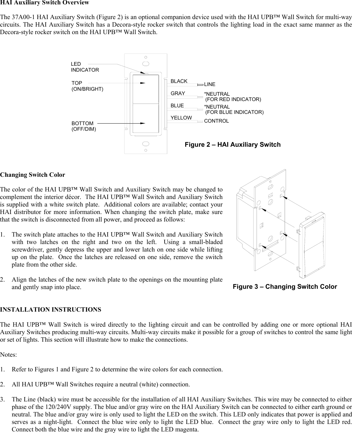 Page 2 of 5 - 35I00-1 UPB Wall Switch  Installation Directions