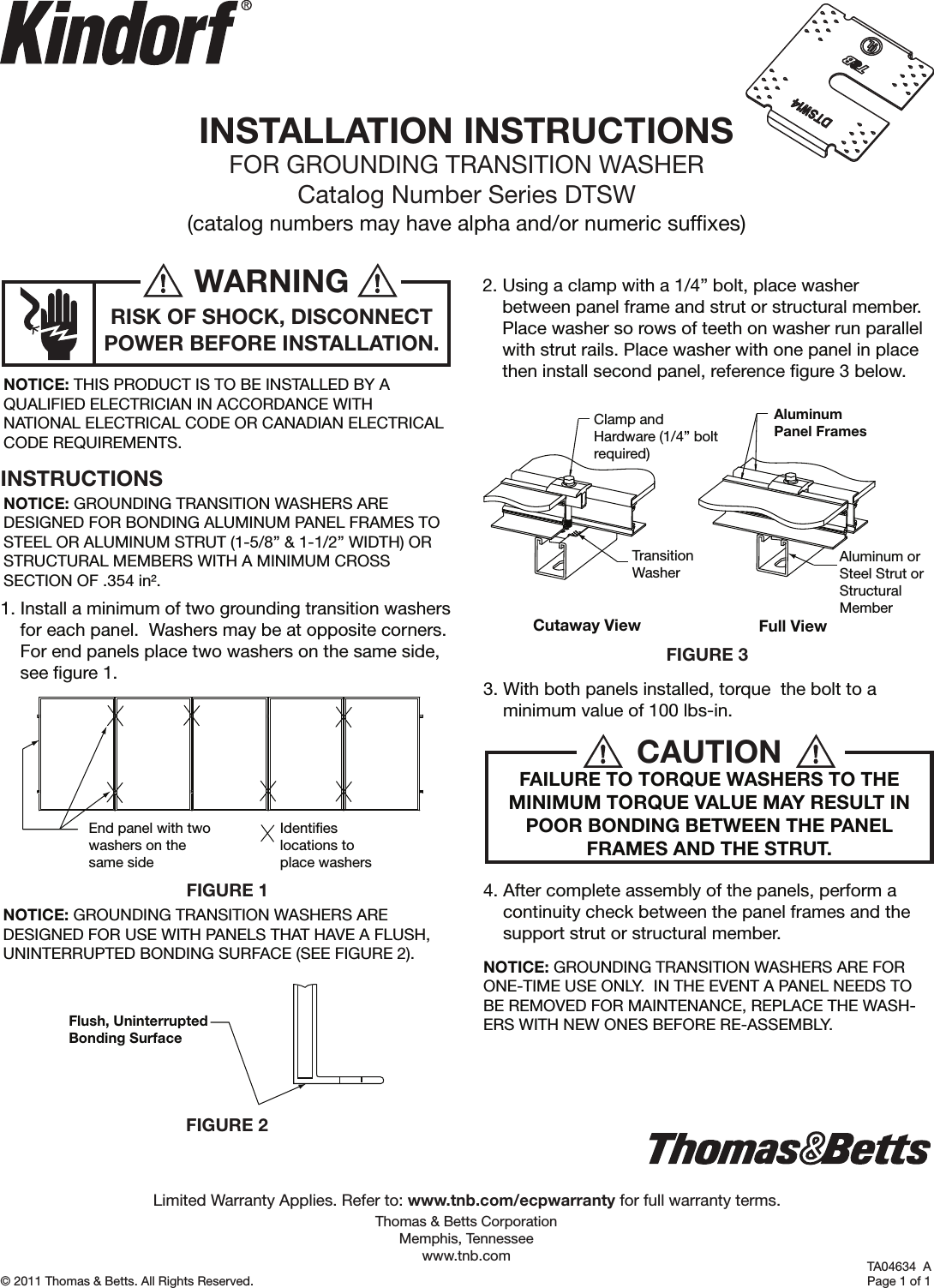 Page 1 of 1 - TA04634_approvals_v3  Installation Directions