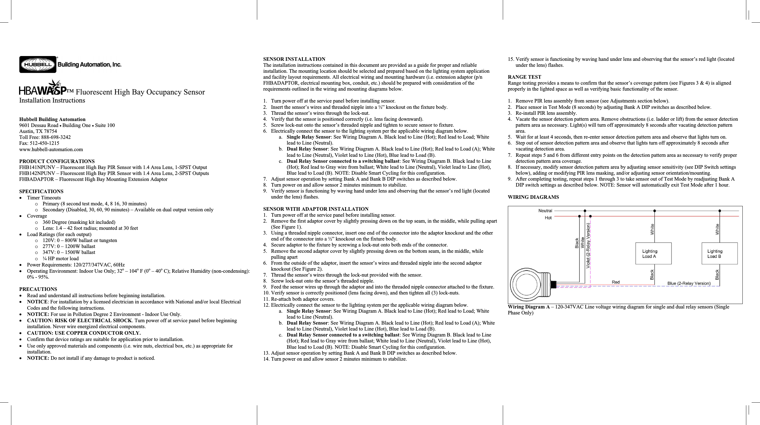 Page 1 of 2 - Installation Directions