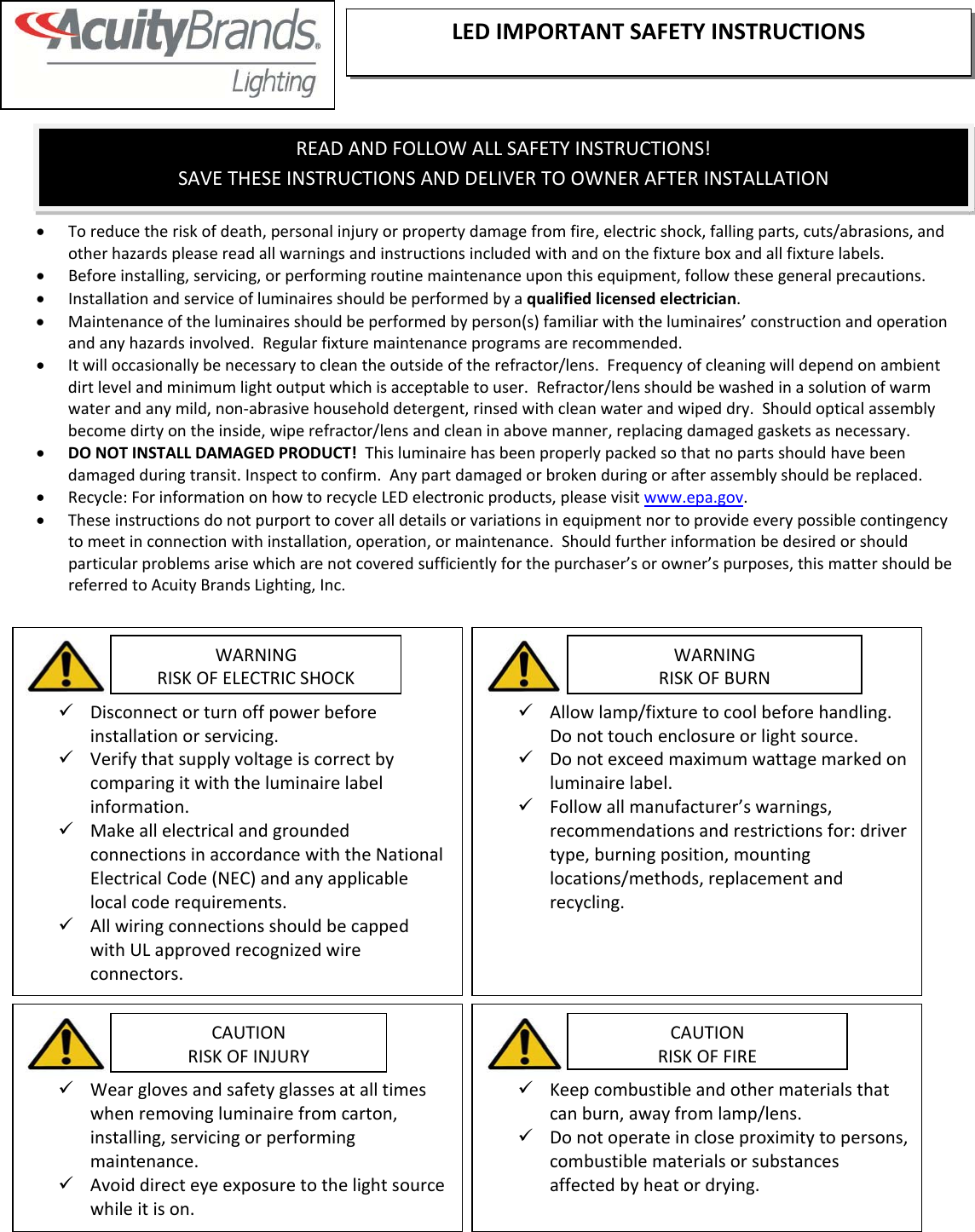 Page 1 of 5 - JHBL Installtion Instructions U219813  Installation Directions