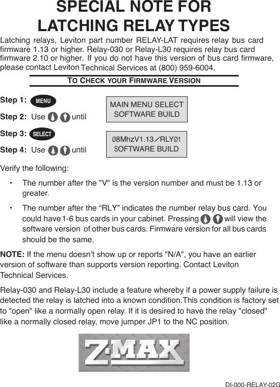 Page 2 of 2 - DI-000-RELAY-00F_1  Installation Directions