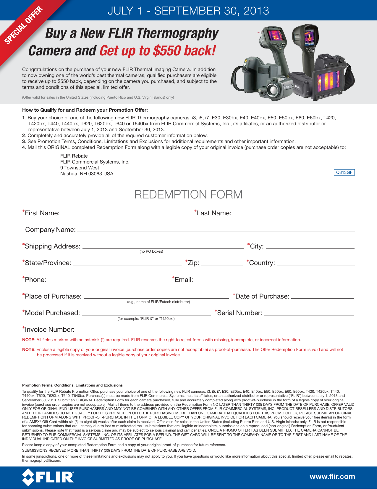 Page 2 of 2 - Redemption Form - New I3  2013Q3-FLIR-Rebate-Redemption-Form