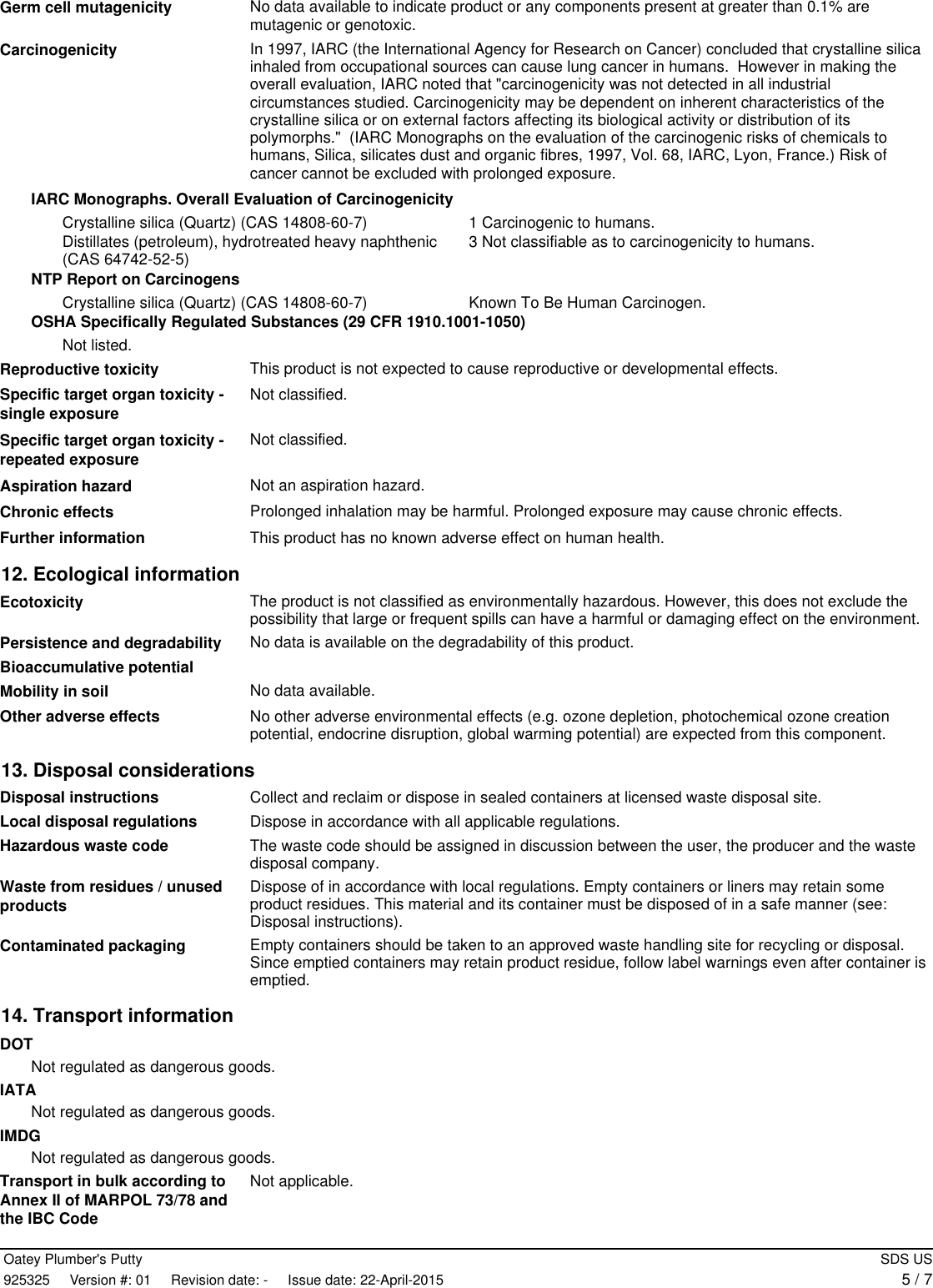 Page 5 of 7 - SDS US  207319