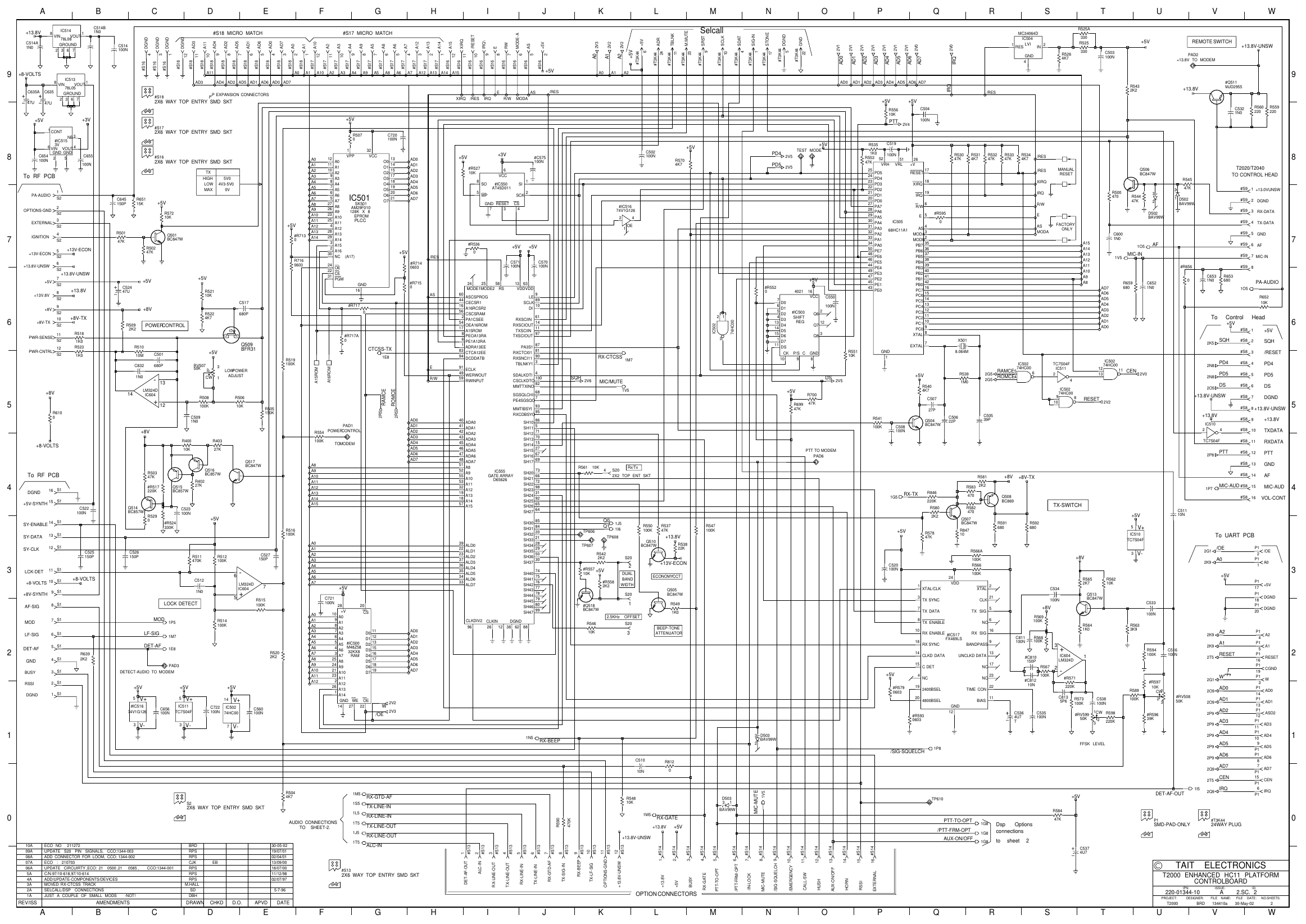 Page 2 of 4 - T2000/Service Manual Additions/220-01344-10 T2000 T2020-40 CONTROL BOARD/220-01344-10 220-01344-10