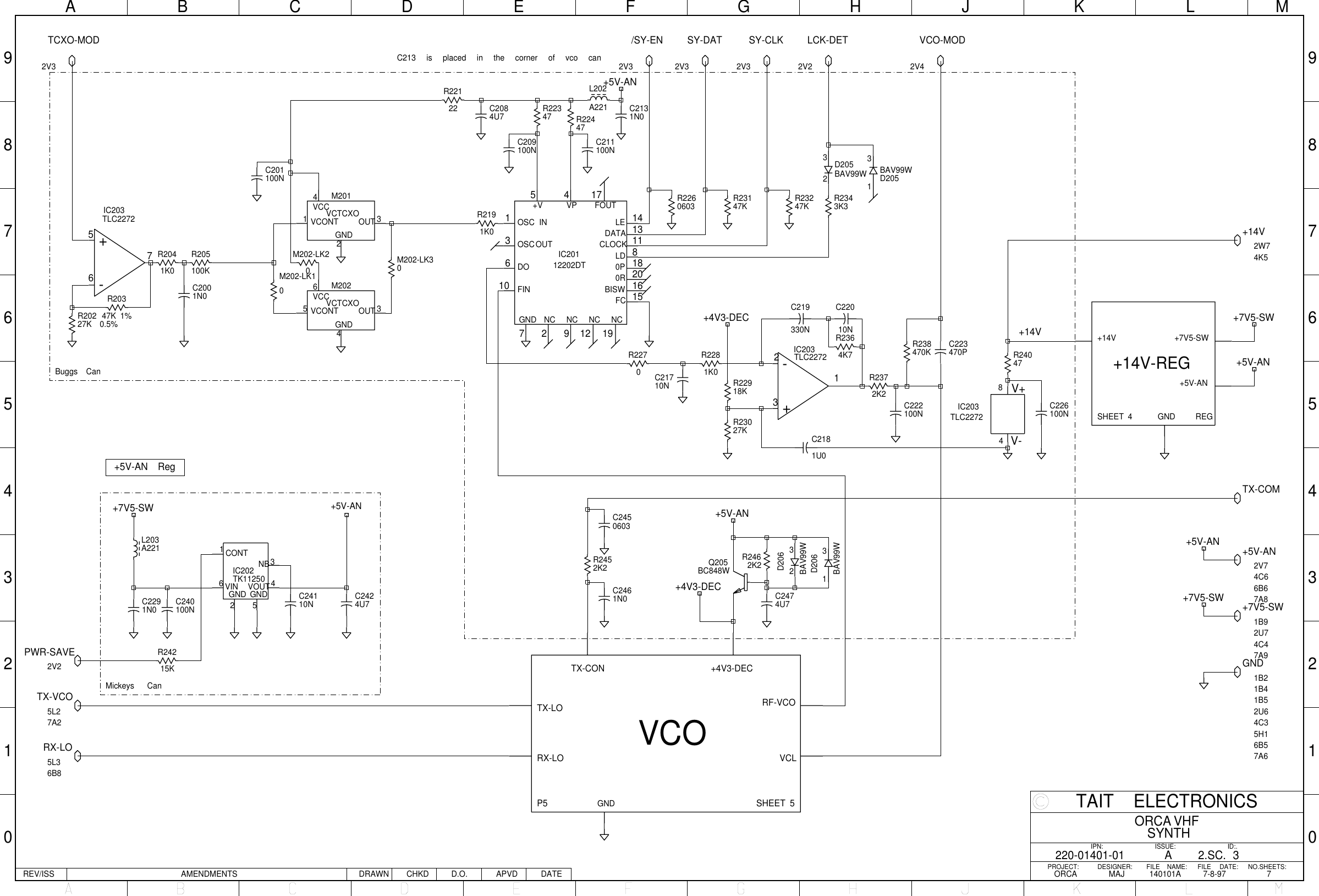 Page 3 of 9 - ORCA/ORCA CIRCUIT BOARDS/220-01401-01A_ORCA VHF SYSTEM DIAGRAM/220-01401-01A_ORCA DIAGRAM 220-01401-01A ORCA