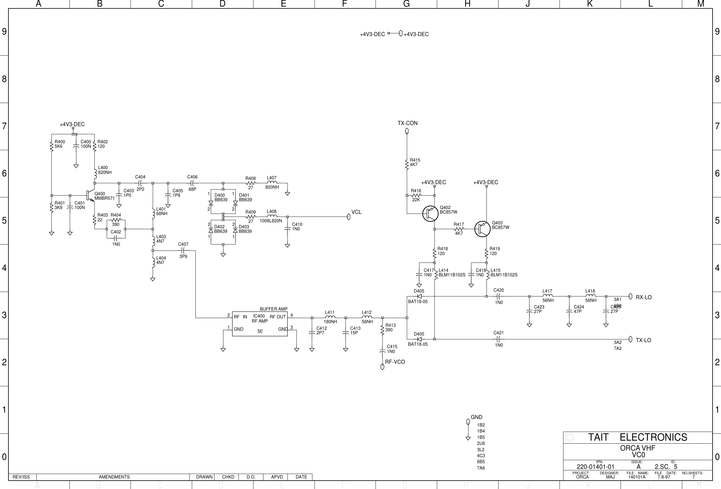 Page 5 of 9 - ORCA/ORCA CIRCUIT BOARDS/220-01401-01A_ORCA VHF SYSTEM DIAGRAM/220-01401-01A_ORCA DIAGRAM 220-01401-01A ORCA