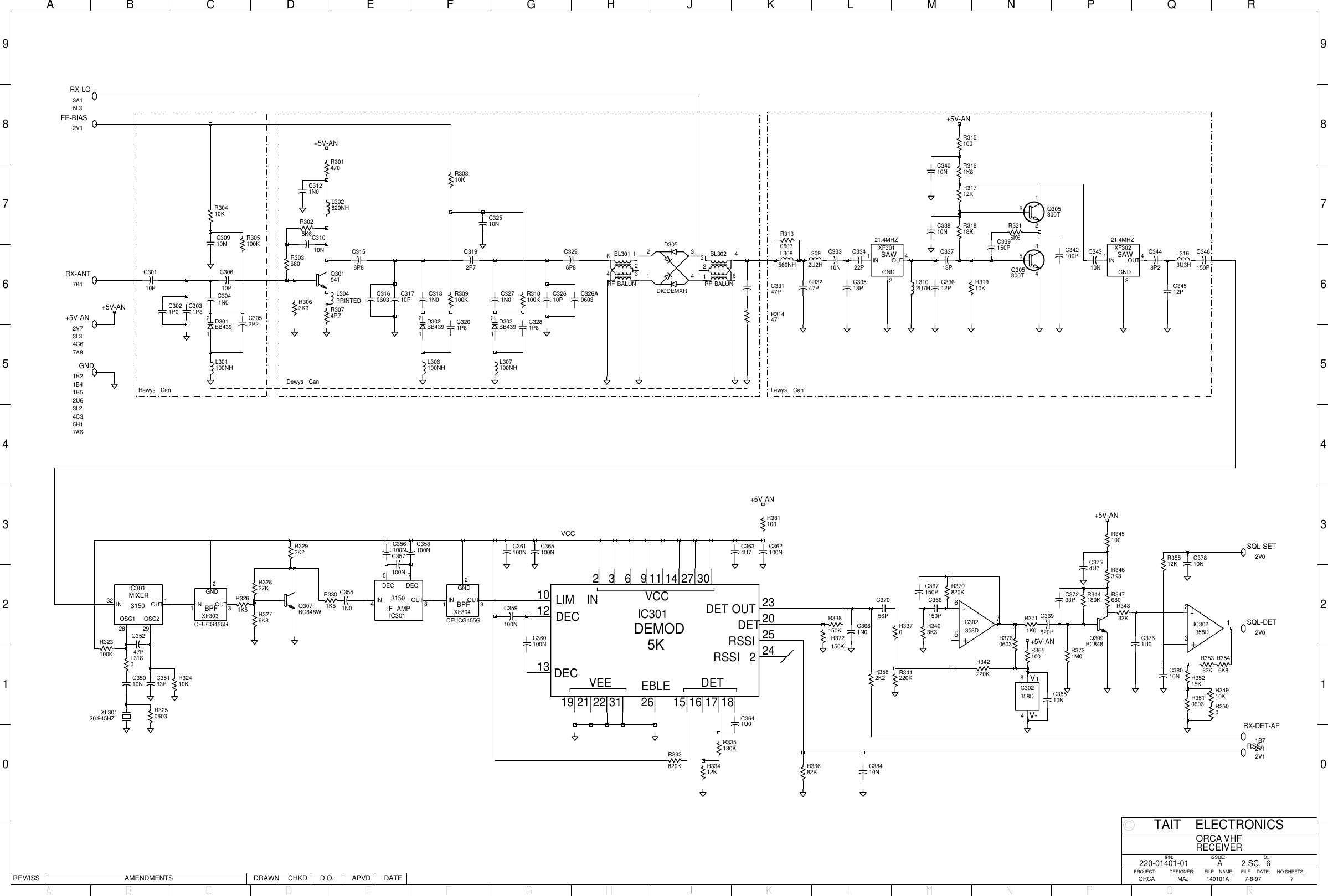 Page 6 of 9 - ORCA/ORCA CIRCUIT BOARDS/220-01401-01A_ORCA VHF SYSTEM DIAGRAM/220-01401-01A_ORCA DIAGRAM 220-01401-01A ORCA