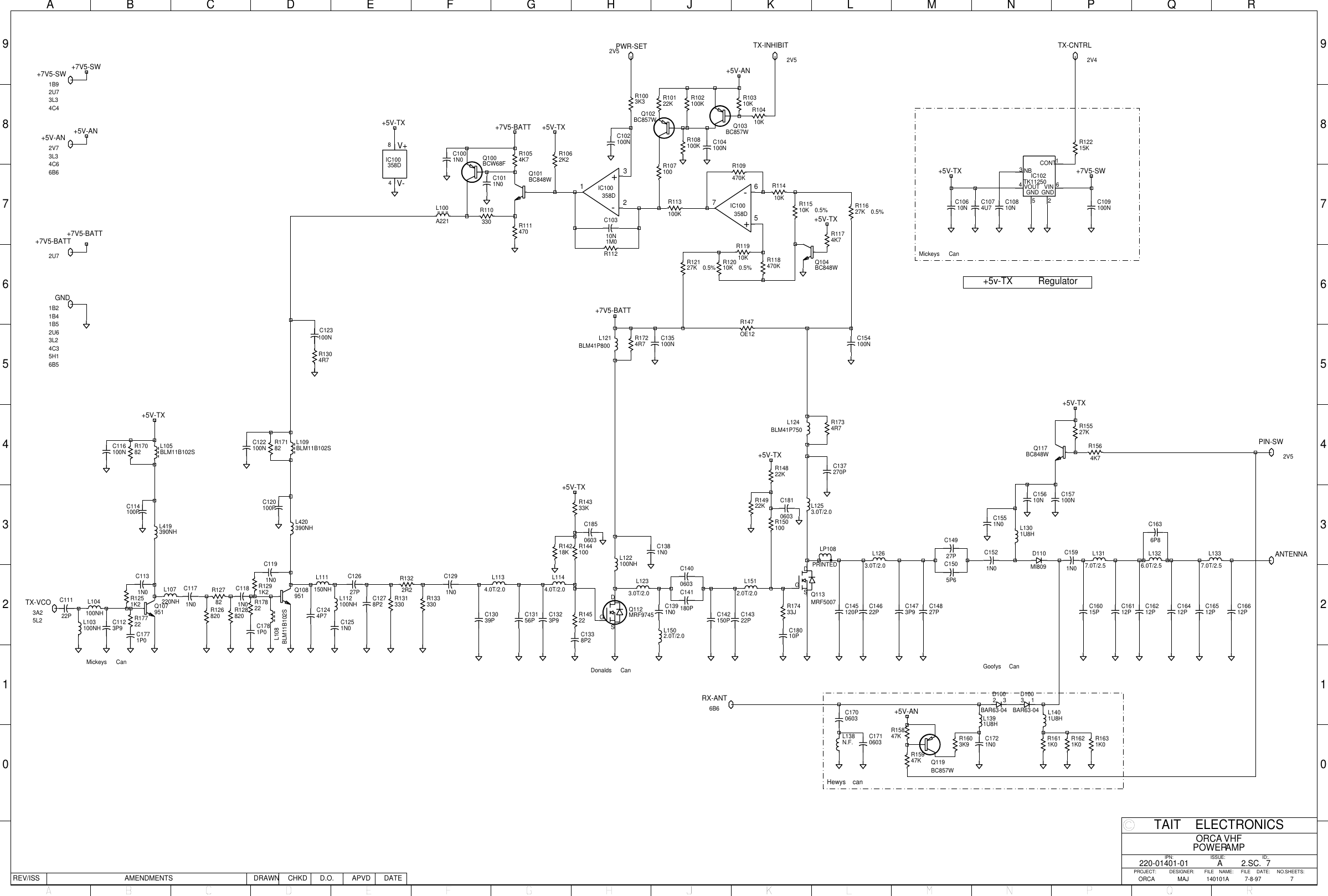 Page 7 of 9 - ORCA/ORCA CIRCUIT BOARDS/220-01401-01A_ORCA VHF SYSTEM DIAGRAM/220-01401-01A_ORCA DIAGRAM 220-01401-01A ORCA