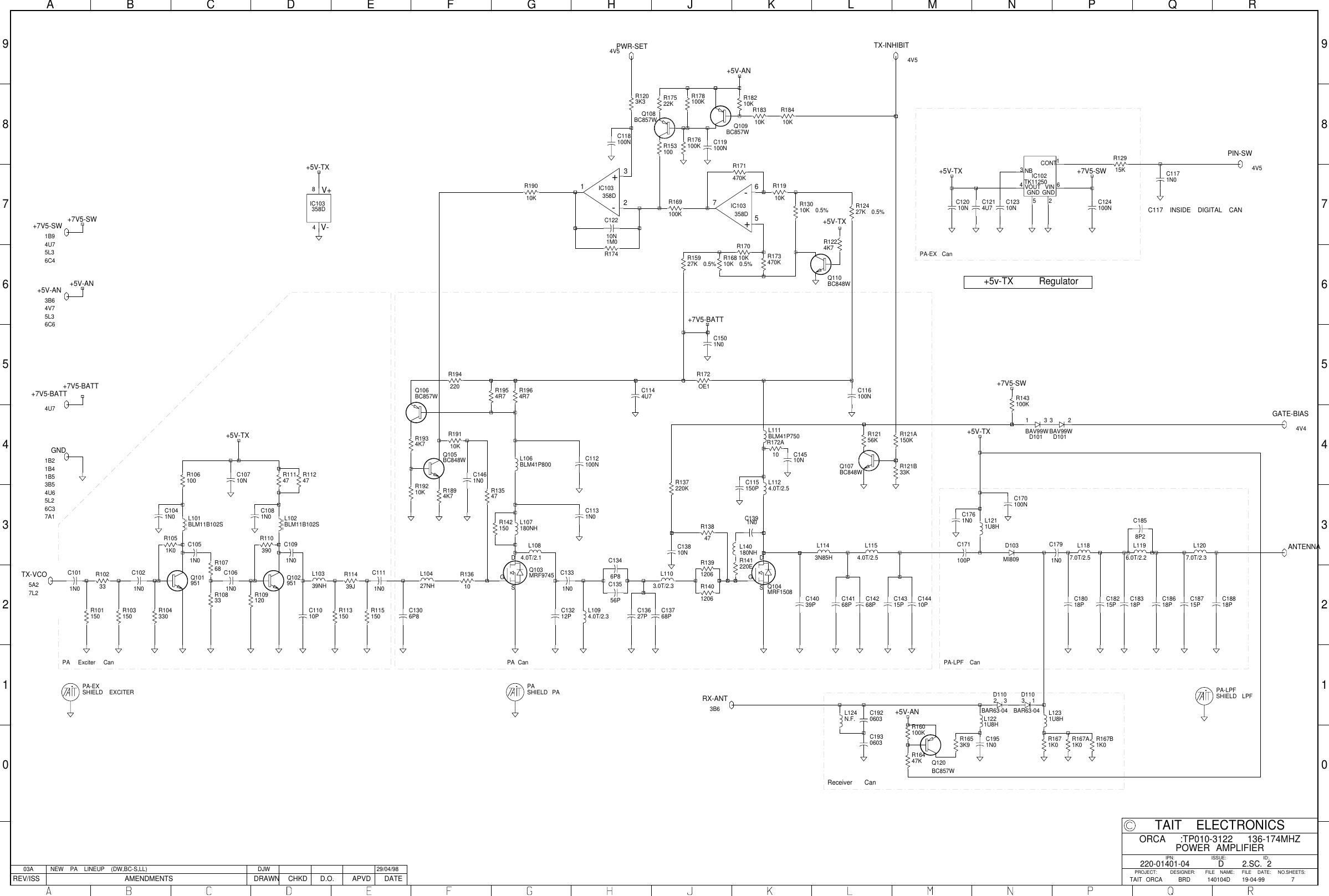 Page 2 of 7 - ORCA/ORCA CIRCUIT BOARDS/220-01401-04D_ORCA VHF SYSTEM DIAGRAM/220-01401-04D_ORCA DIAGRAM 220-01401-04D ORCA