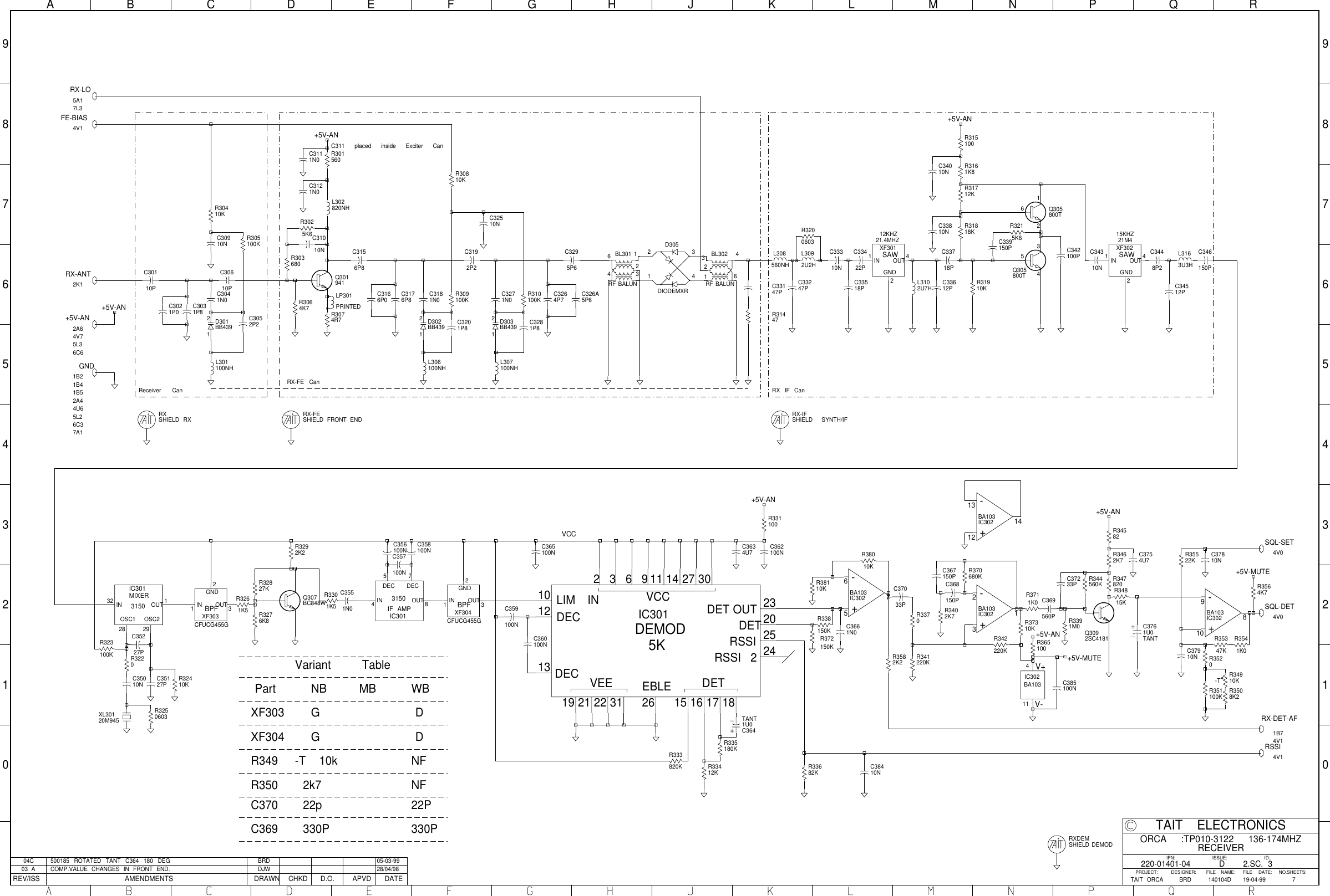 Page 3 of 7 - ORCA/ORCA CIRCUIT BOARDS/220-01401-04D_ORCA VHF SYSTEM DIAGRAM/220-01401-04D_ORCA DIAGRAM 220-01401-04D ORCA