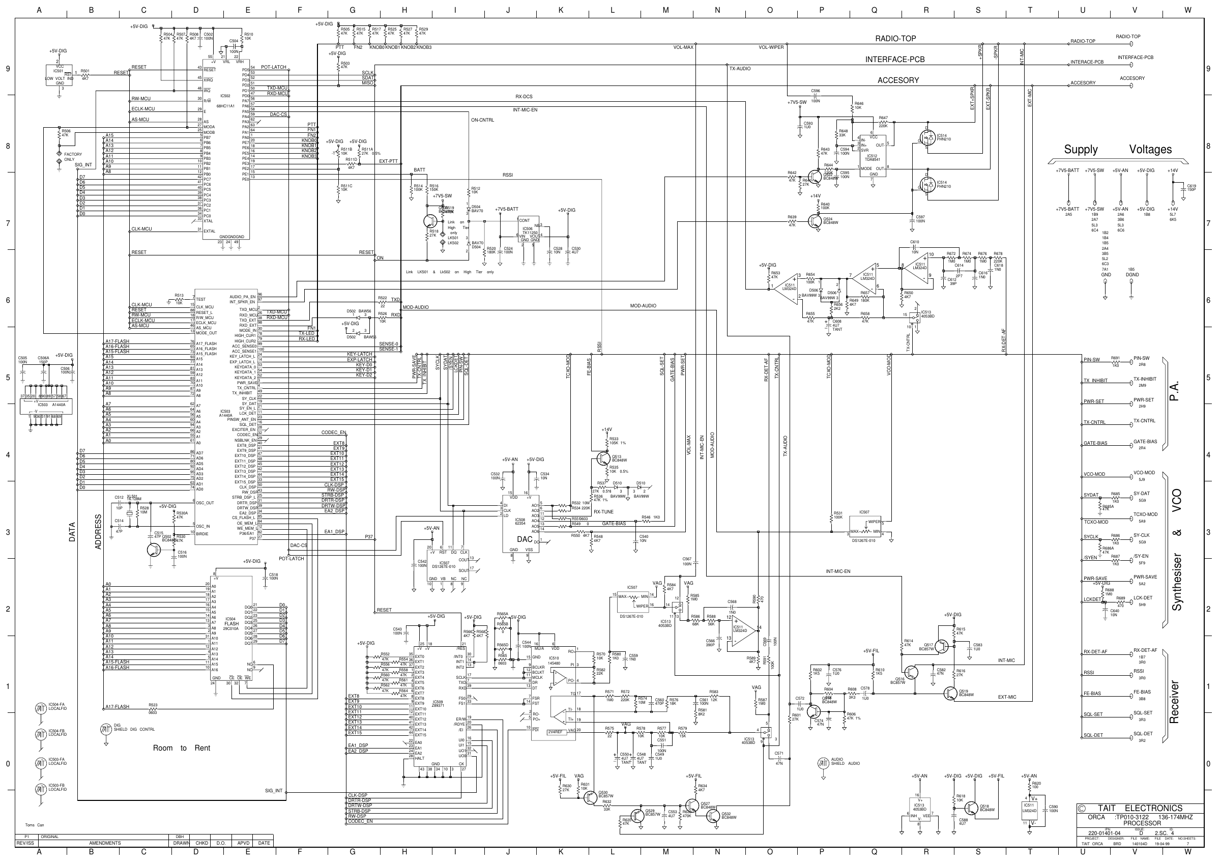 Page 4 of 7 - ORCA/ORCA CIRCUIT BOARDS/220-01401-04D_ORCA VHF SYSTEM DIAGRAM/220-01401-04D_ORCA DIAGRAM 220-01401-04D ORCA