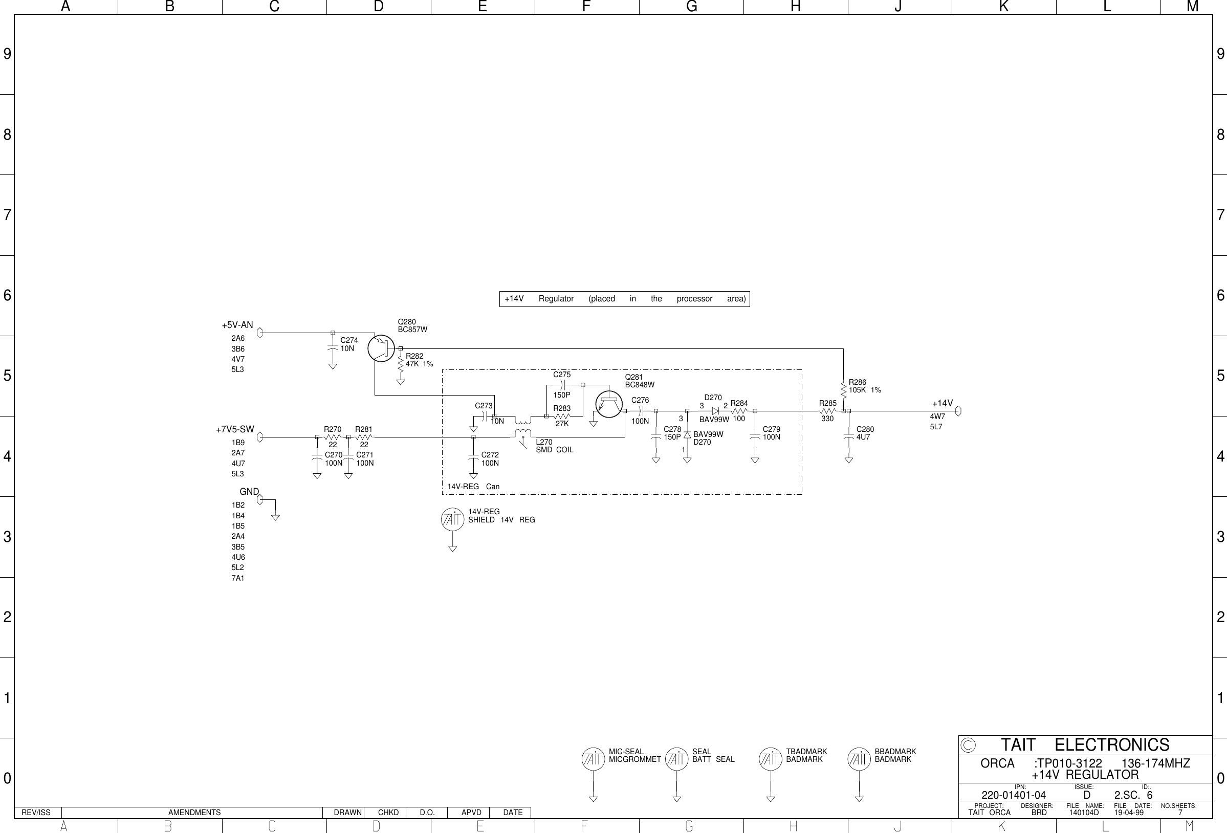 Page 6 of 7 - ORCA/ORCA CIRCUIT BOARDS/220-01401-04D_ORCA VHF SYSTEM DIAGRAM/220-01401-04D_ORCA DIAGRAM 220-01401-04D ORCA