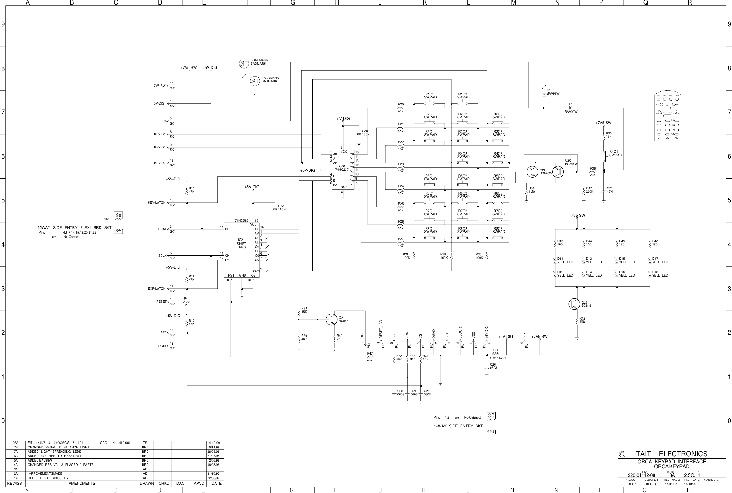 Page 1 of 3 - ORCA/ORCA CIRCUIT BOARDS/220-01412-08A_ORCA KEYPAD INTERFACE KEYPAD/220-01412-08A_ORCA 220-01412-08A ORCA