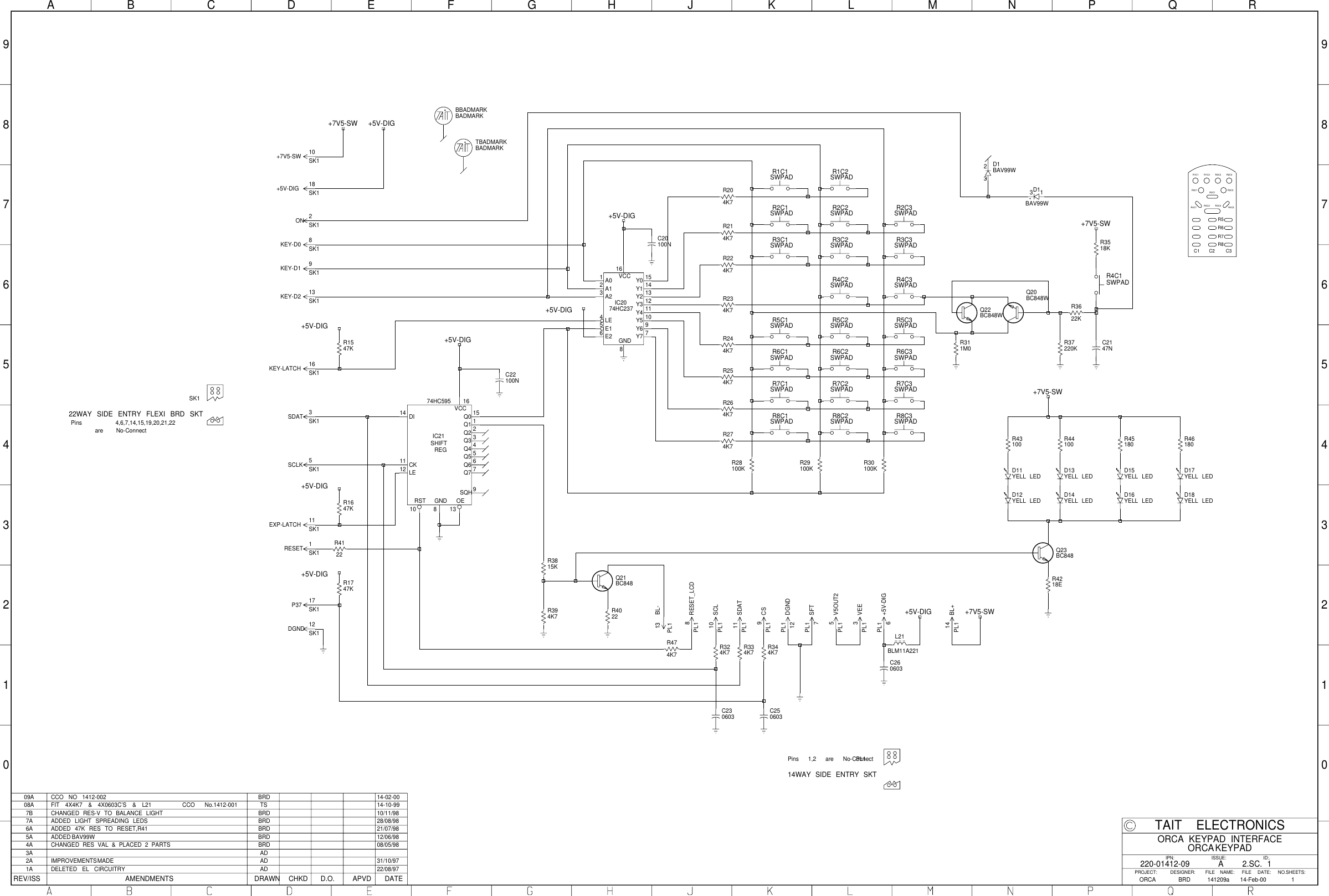 Page 1 of 3 - ORCA/ORCA CIRCUIT BOARDS/220-01412-09A_ORCA KEYPAD INTERFACE KEYPAD/220-01412-09A_ORCA 220-01412-09A ORCA