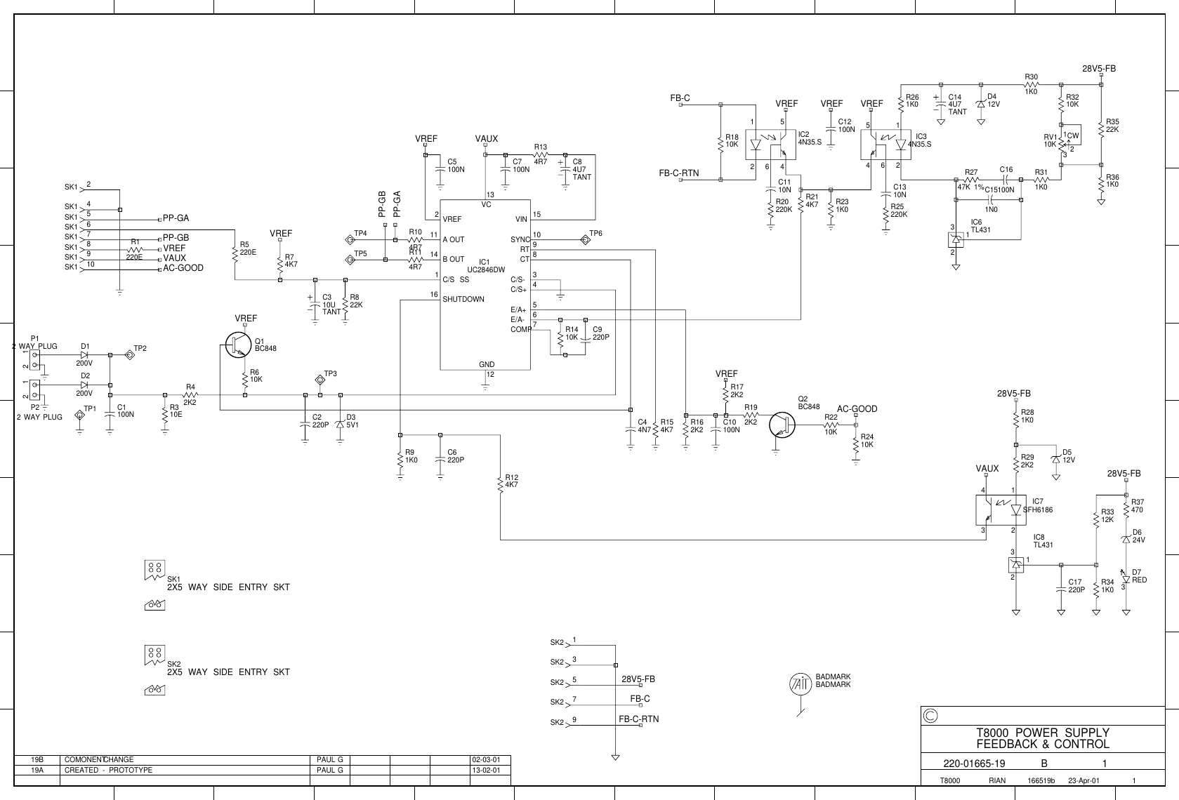 Page 1 of 3 - TB8000/TB8000 Circuits/220-01665-19B_T8000 POWER SUPPLY FEEDBACK & CONTROL 220-01665-19B T8000