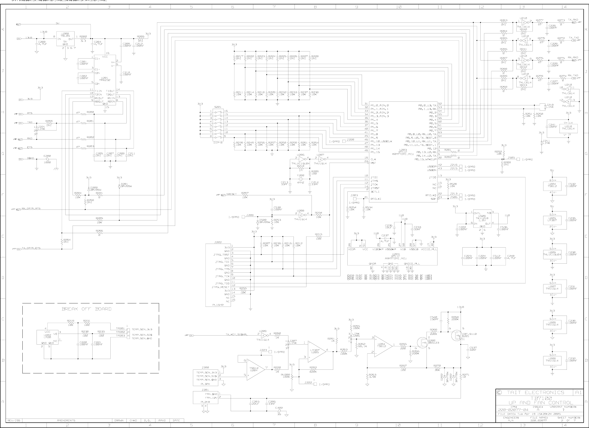 Page 2 of 9 - TB7100/TB7100 System Interface PCB Schematics/220-02077-04A_TB7100 Schematics Version 04 220-02077-04A TB7100