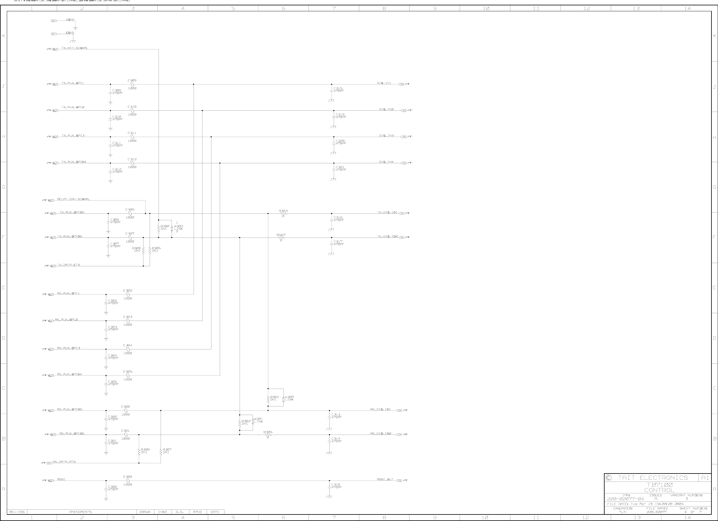 Page 3 of 9 - TB7100/TB7100 System Interface PCB Schematics/220-02077-04A_TB7100 Schematics Version 04 220-02077-04A TB7100