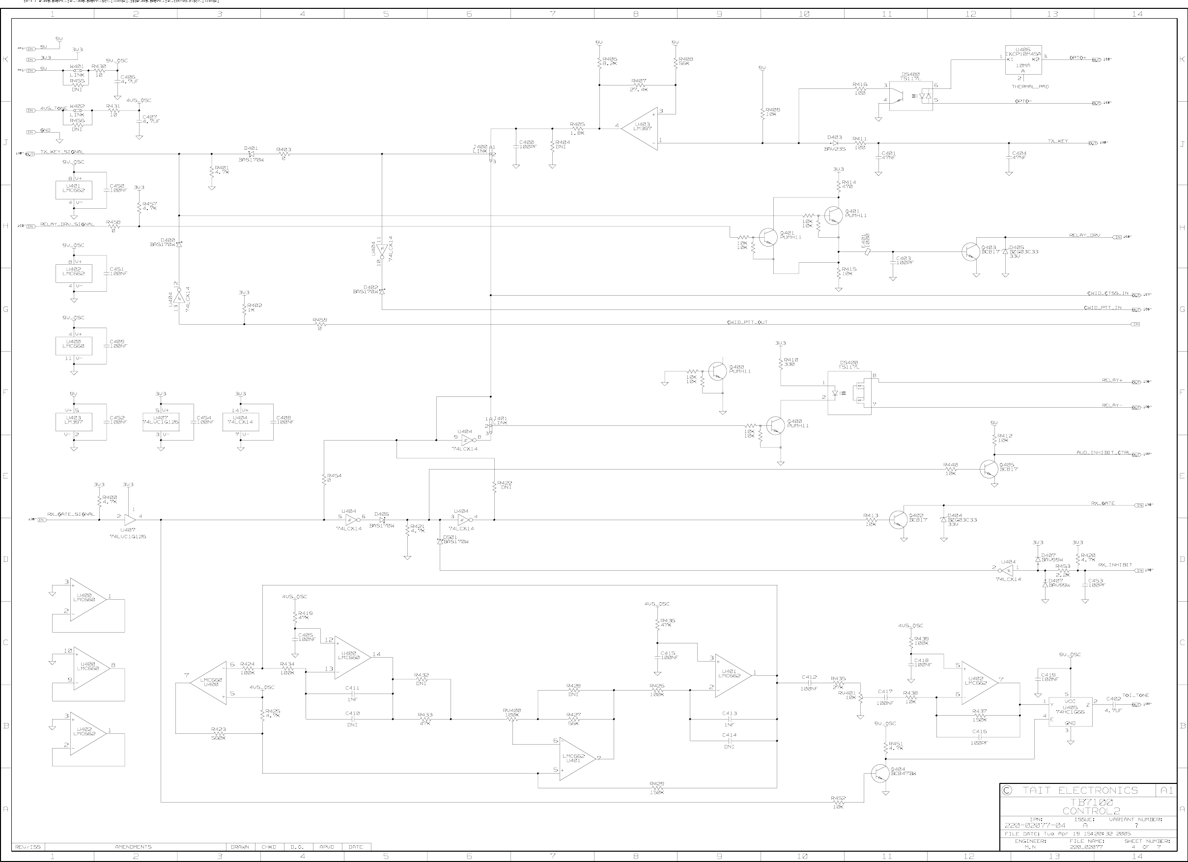 Page 4 of 9 - TB7100/TB7100 System Interface PCB Schematics/220-02077-04A_TB7100 Schematics Version 04 220-02077-04A TB7100