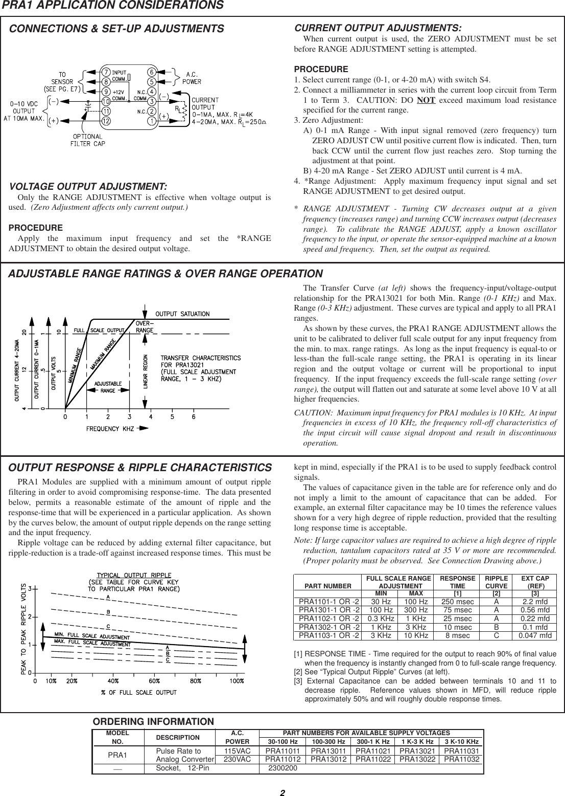 Page 2 of 4 - PRA1 Data Sheet/Manual PDF