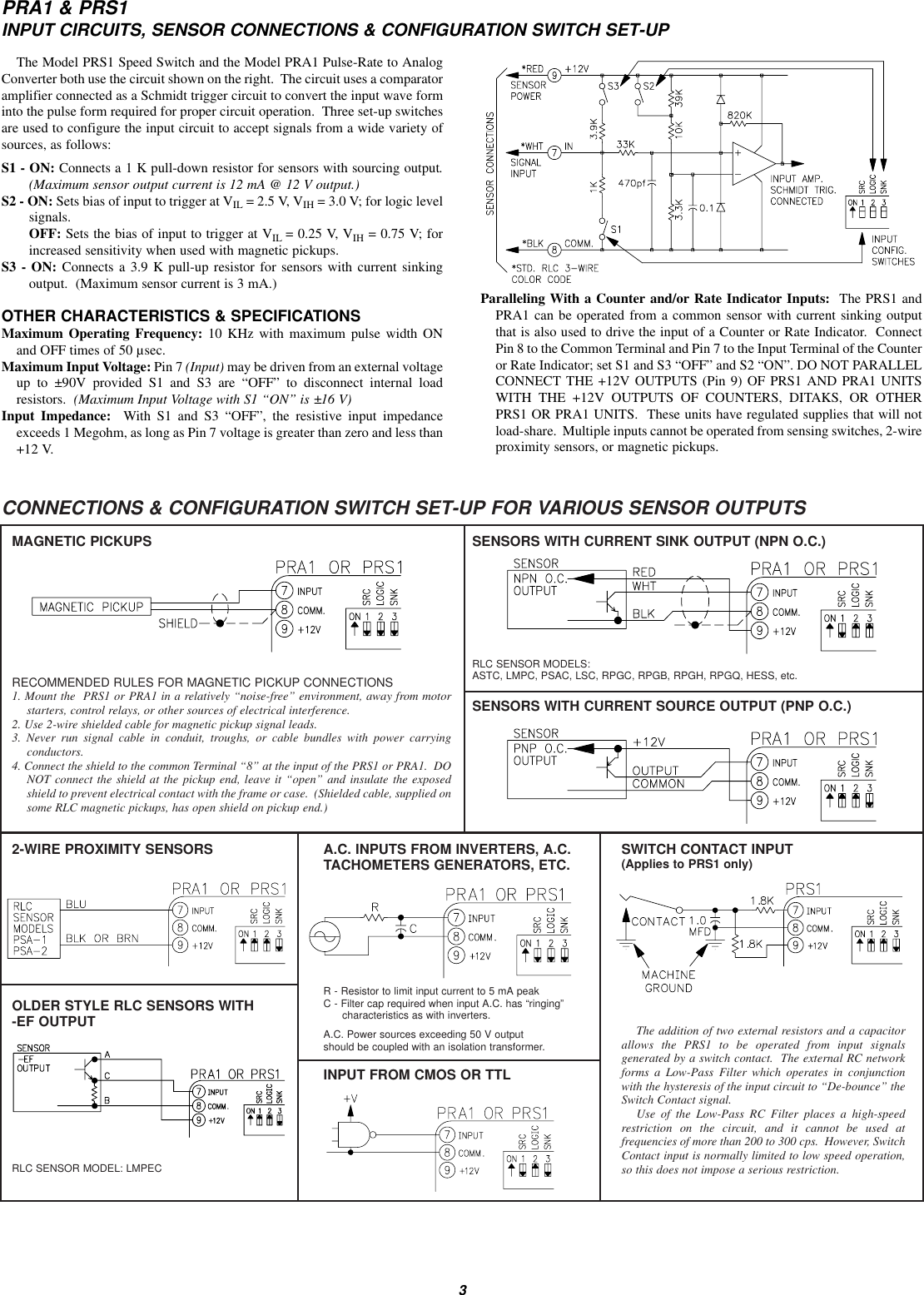 Page 3 of 4 - PRA1 Data Sheet/Manual PDF