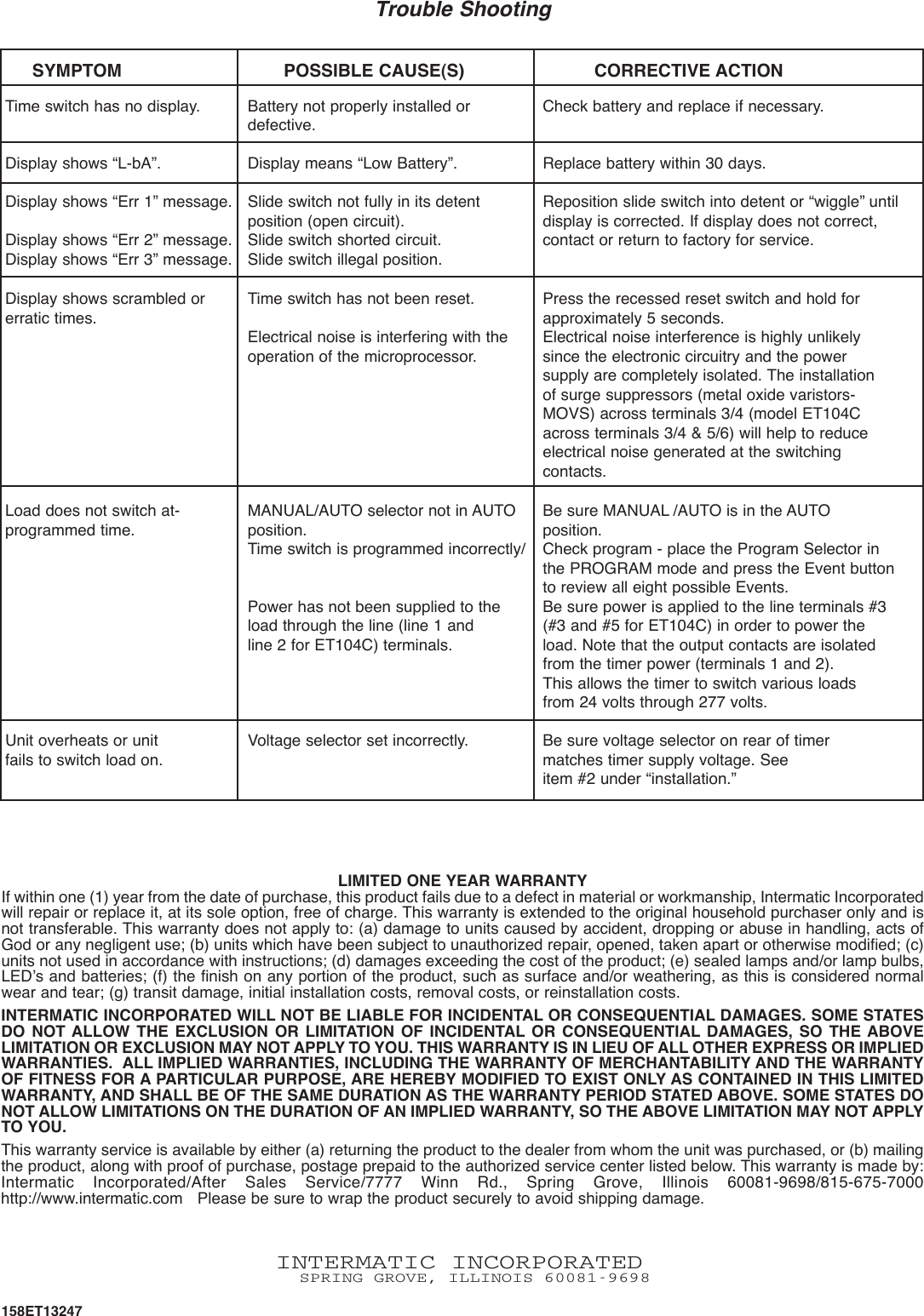 Page 4 of 4 - 158ET10369  Installation Directions