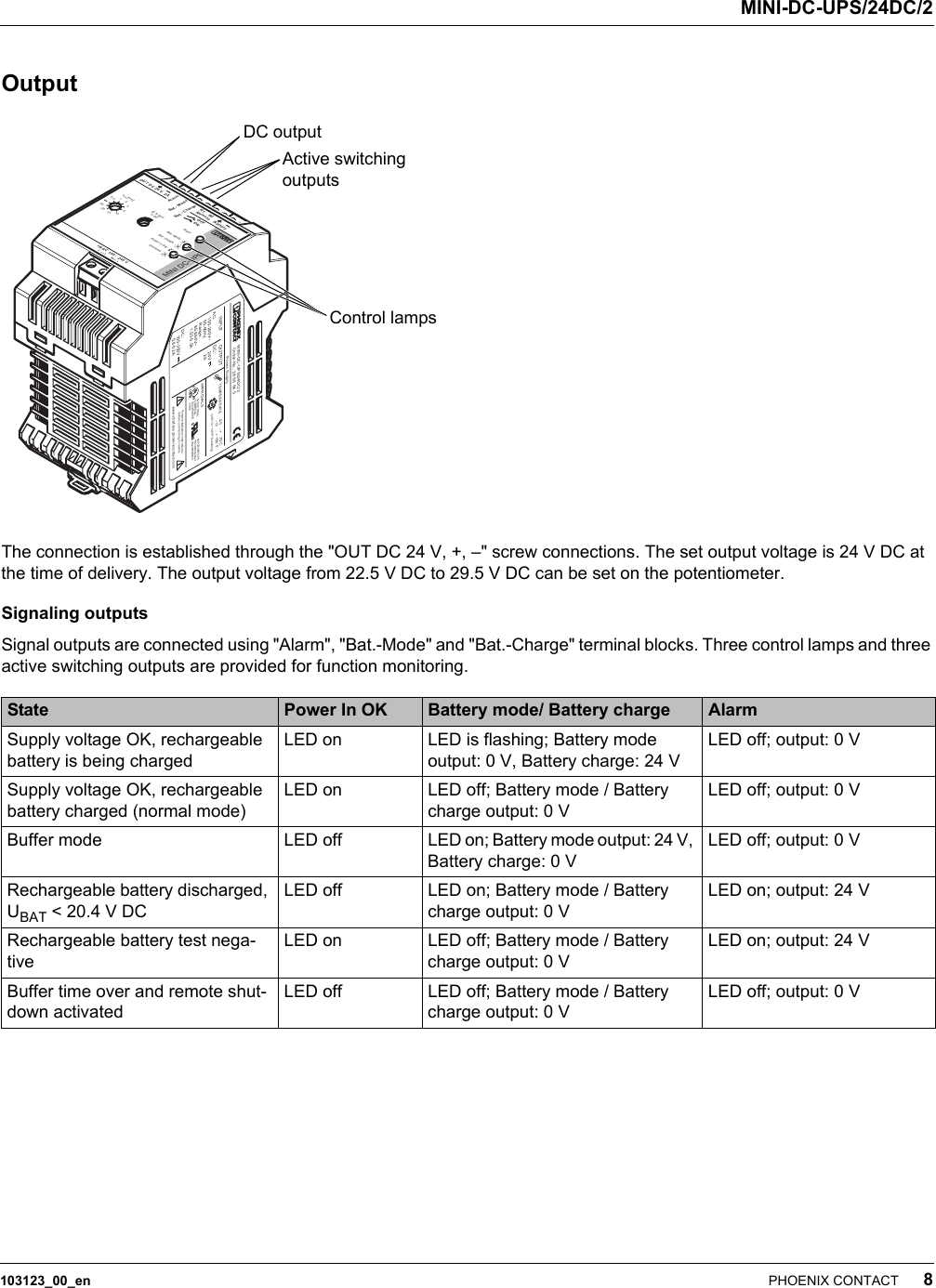 Page 8 of 9 - Data Sheet DB EN MINI-DC-UPS/24DC/2