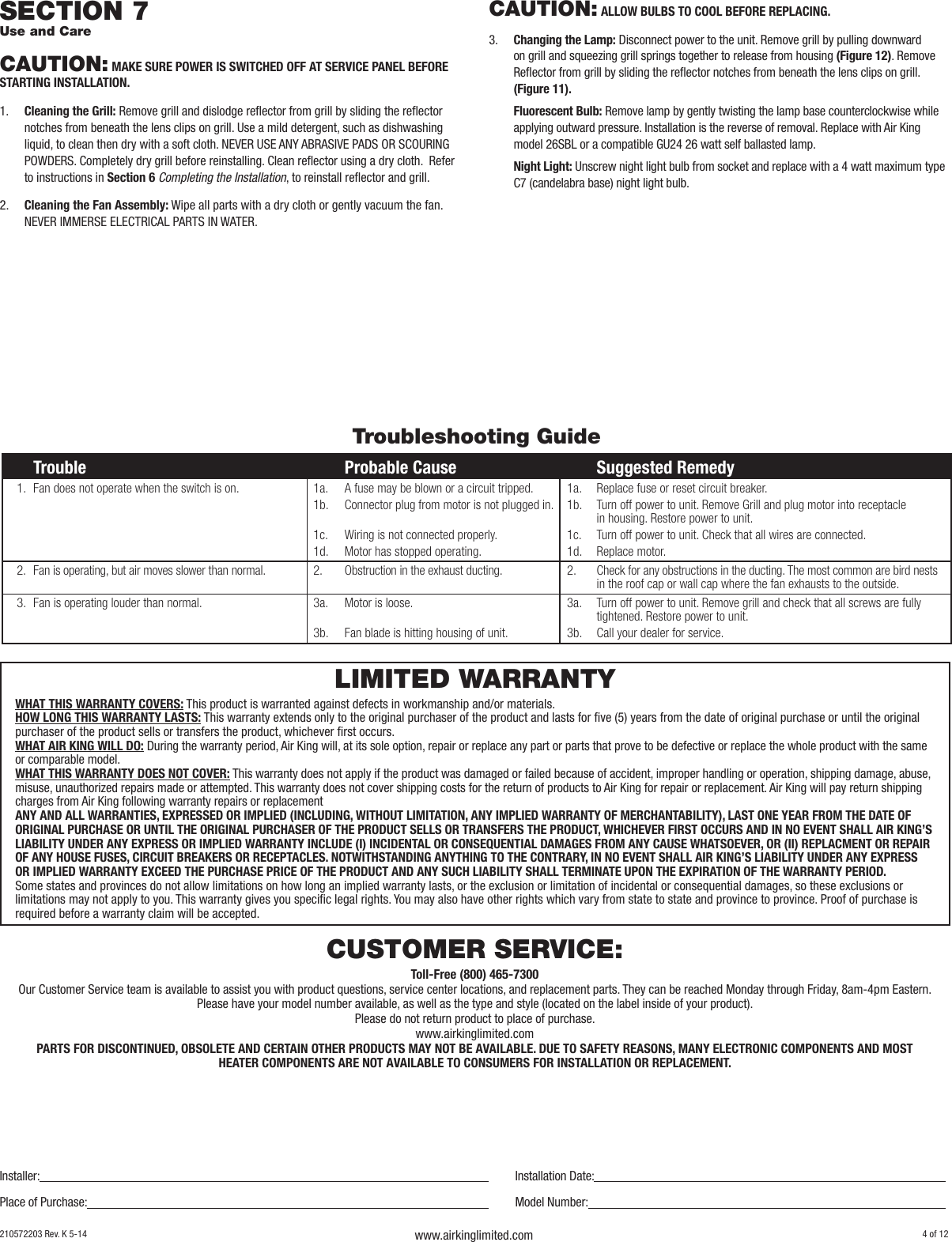 Page 4 of 12 - Installation Directions