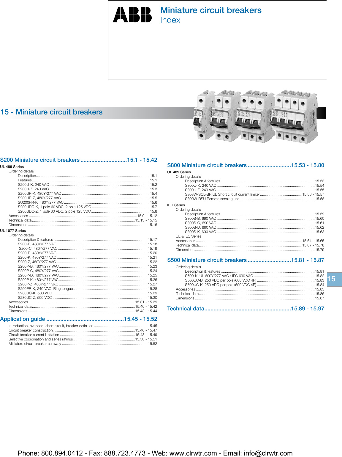 ABB Miniature Circuit Breakers Catalog