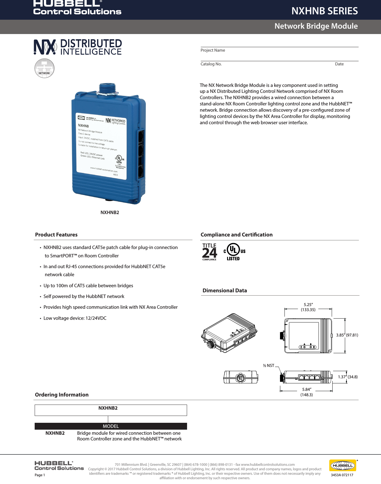 Page 1 of 2 - 3453A NX Network Bridge Module