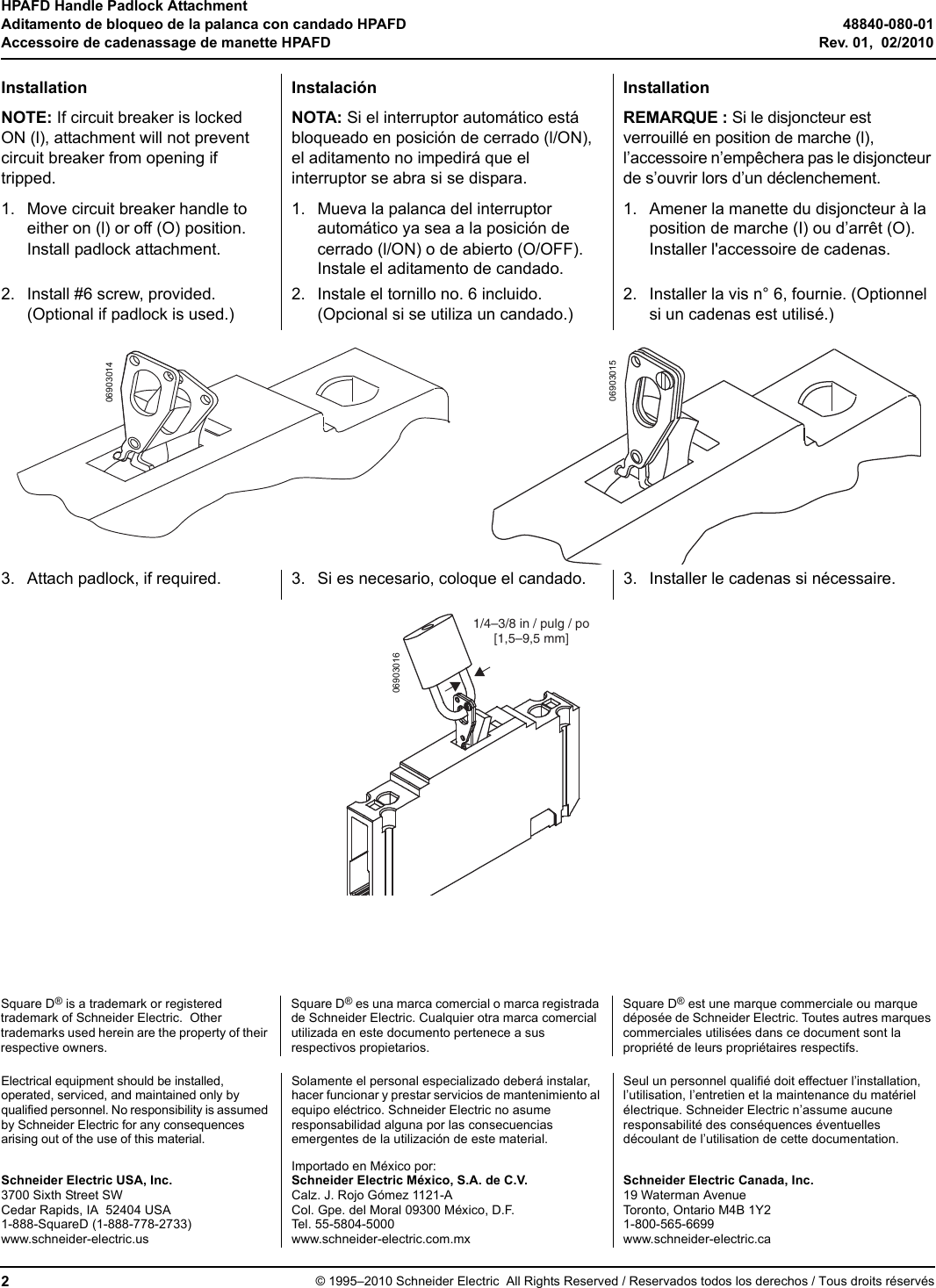 Page 2 of 2 - 48840-080-01  Installation Directions