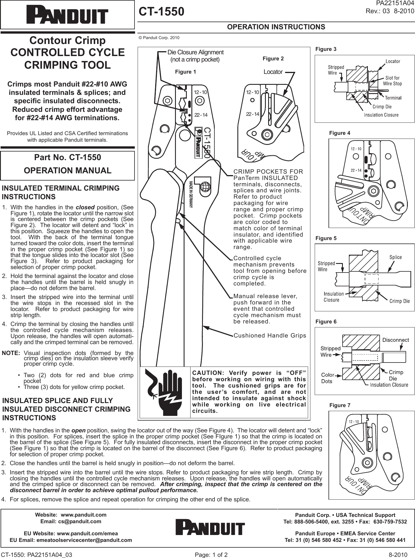 Page 1 of 2 - PA22151A04_03 CT-1550 9-2004  Installation Directions