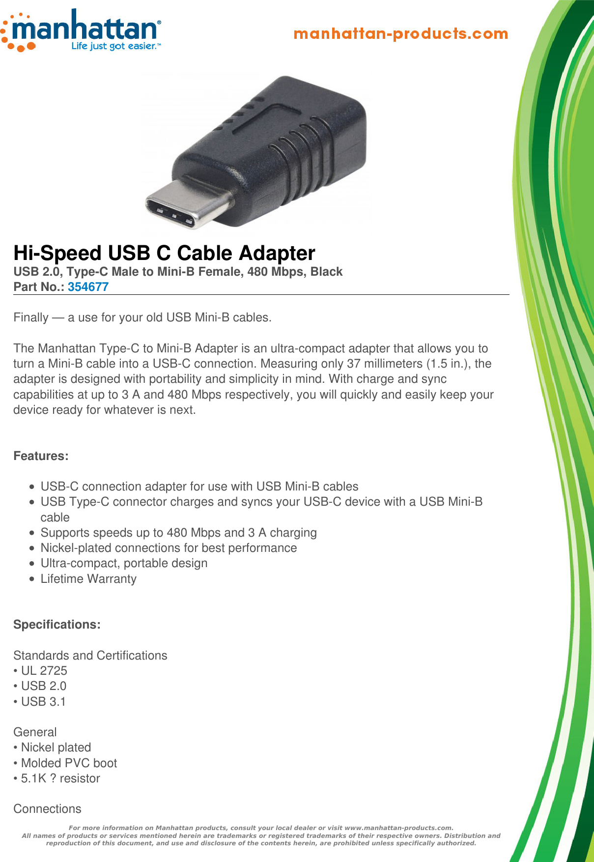 Page 1 of 3 - Datasheet  354677 English