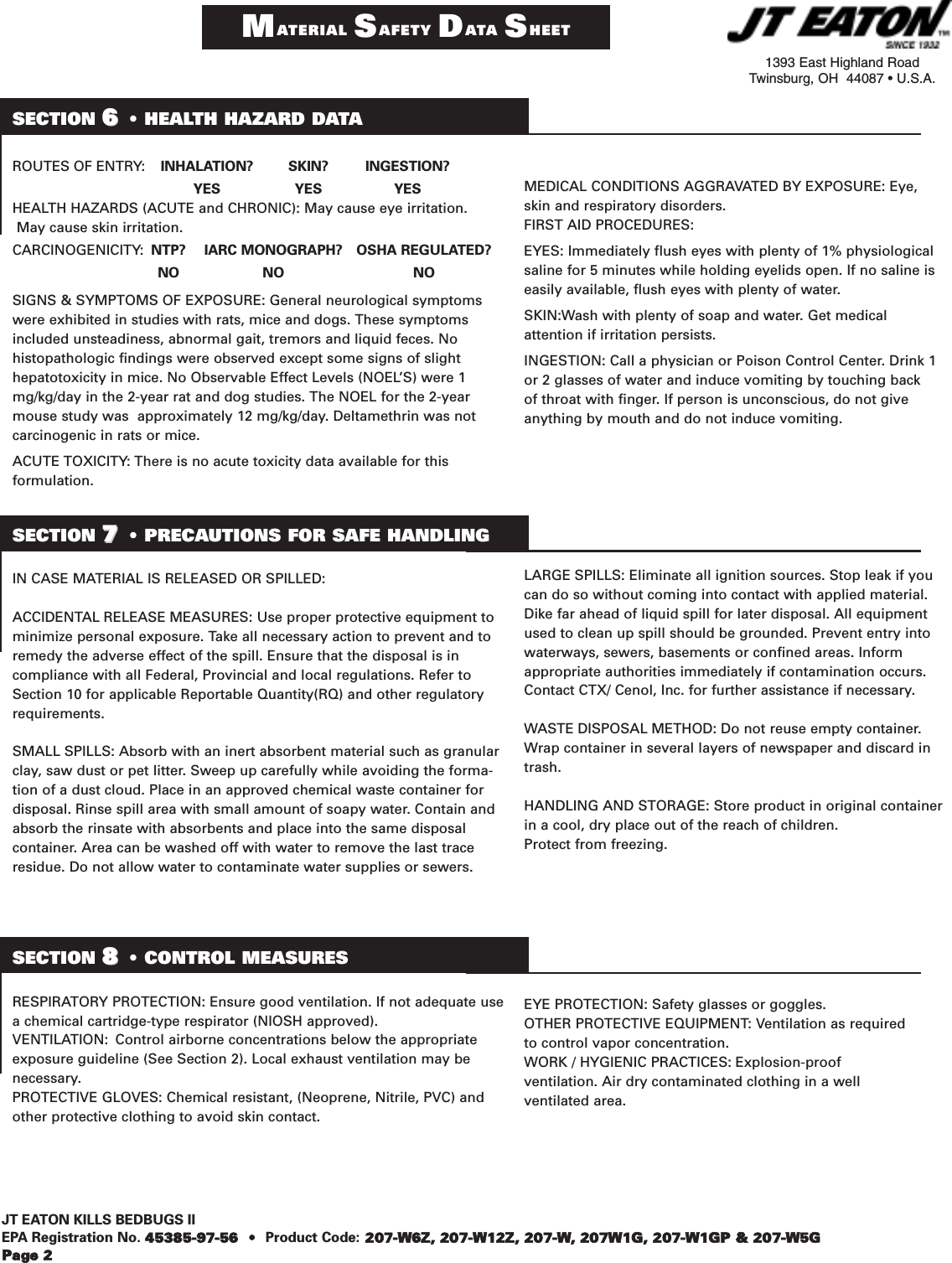 Page 2 of 3 - 45385-97-56 (206-W) MSDS  356029