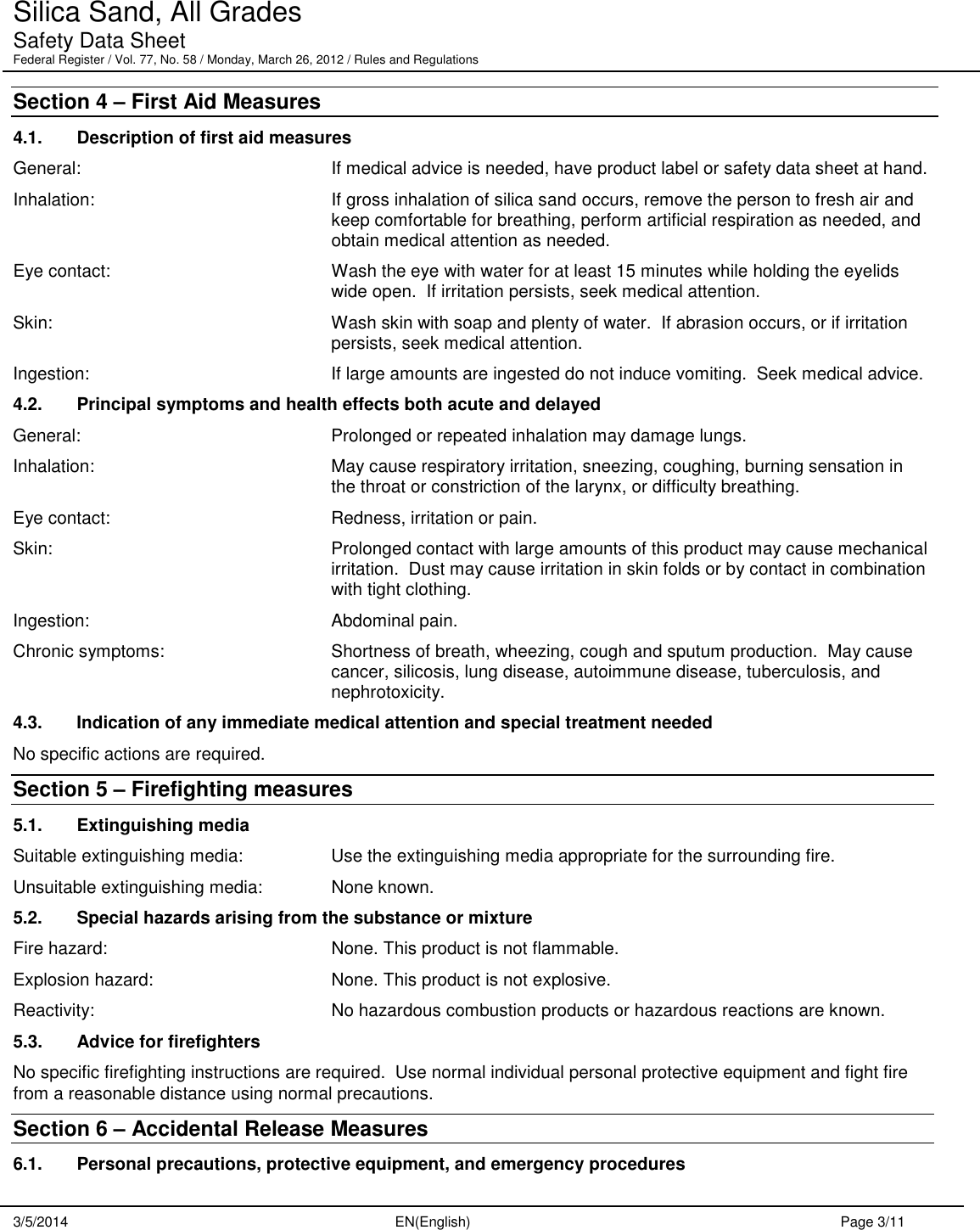 Page 3 of 11 - Material Safety Data Sheet  361034