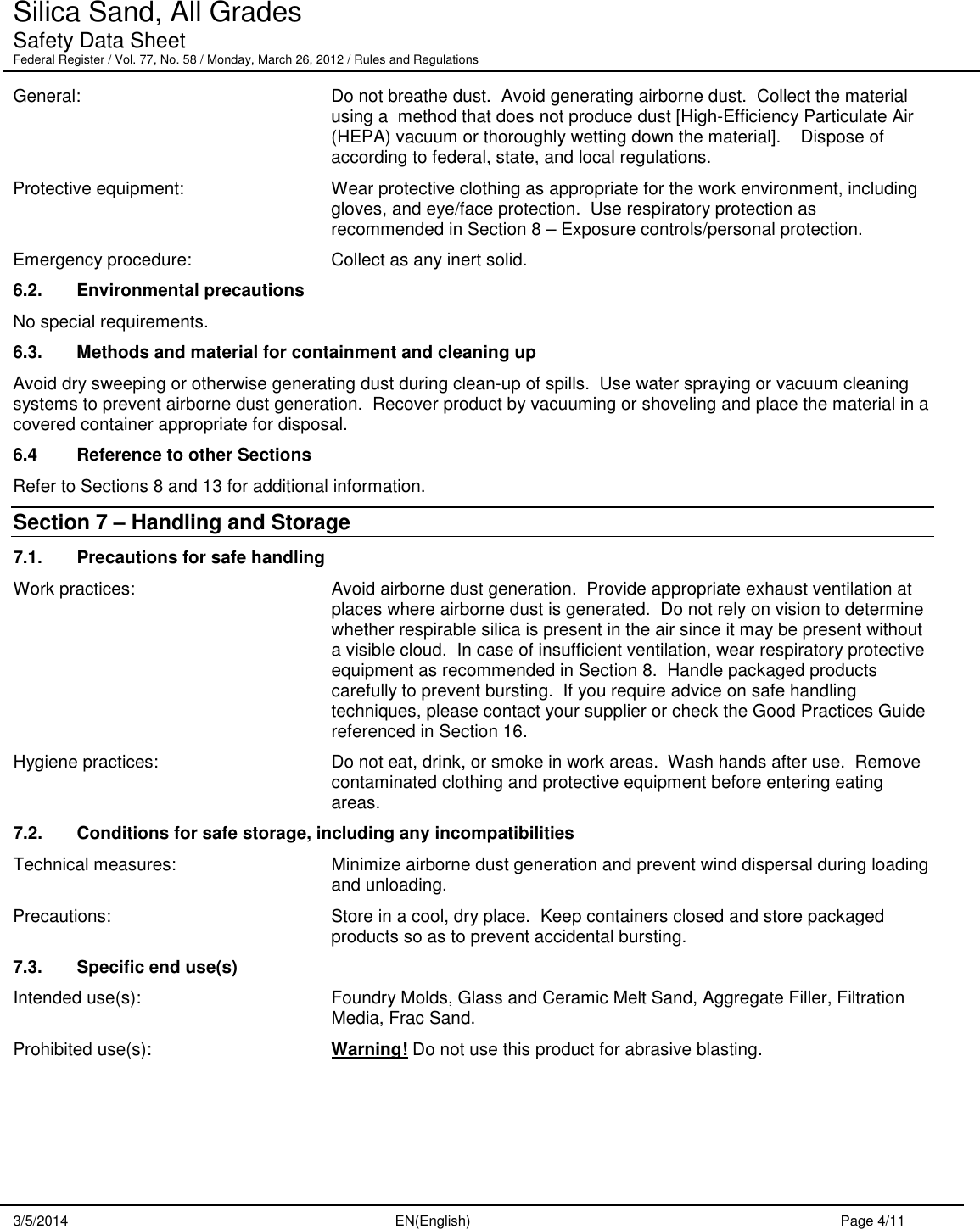 Page 4 of 11 - Material Safety Data Sheet  361034