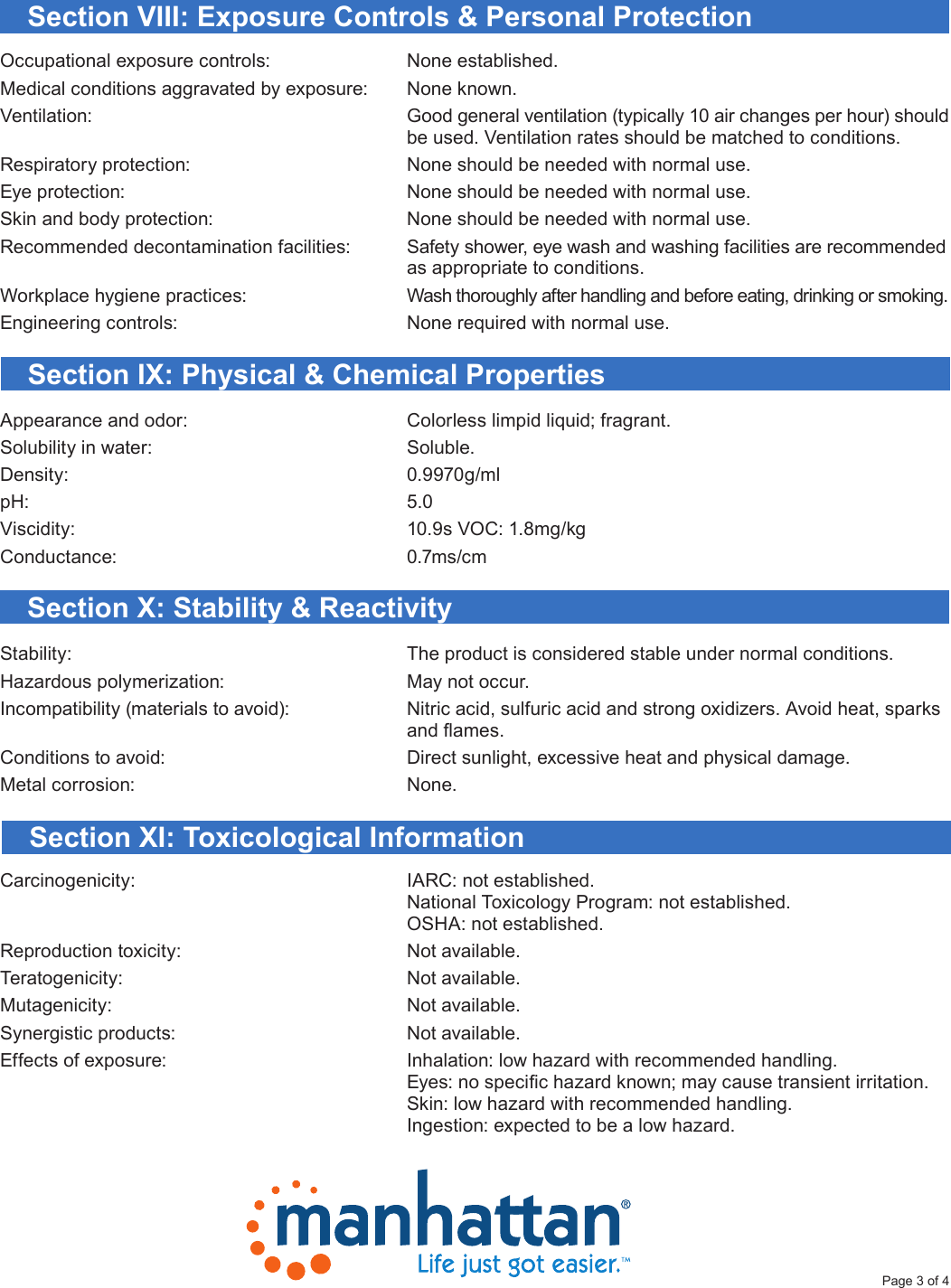 Page 3 of 4 - 421010 MSDS