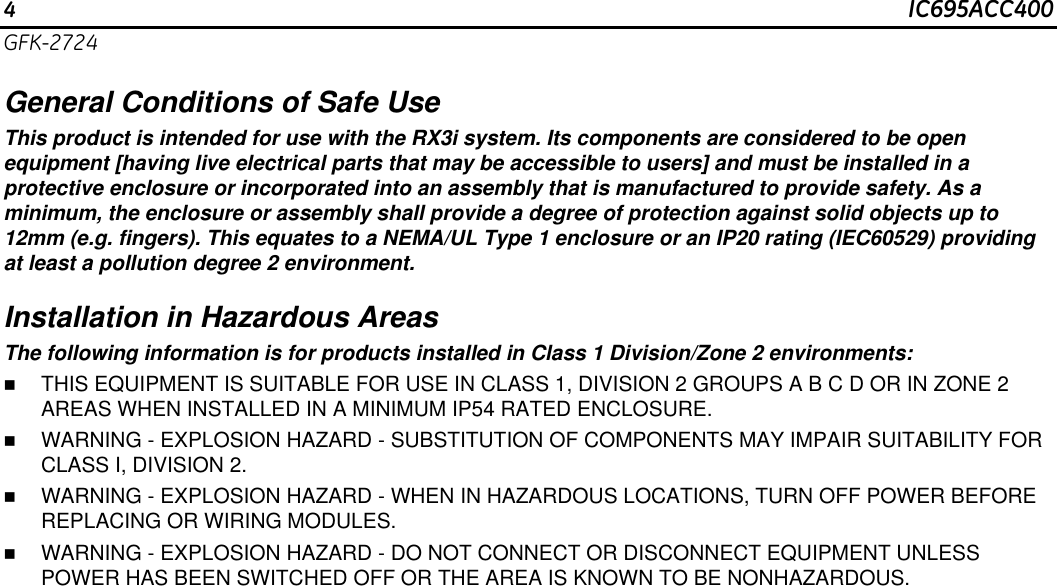 Page 4 of 4 - PACSystems RX3i Energy Pack, IC695ACC400, GFK-2724  Installation Directions