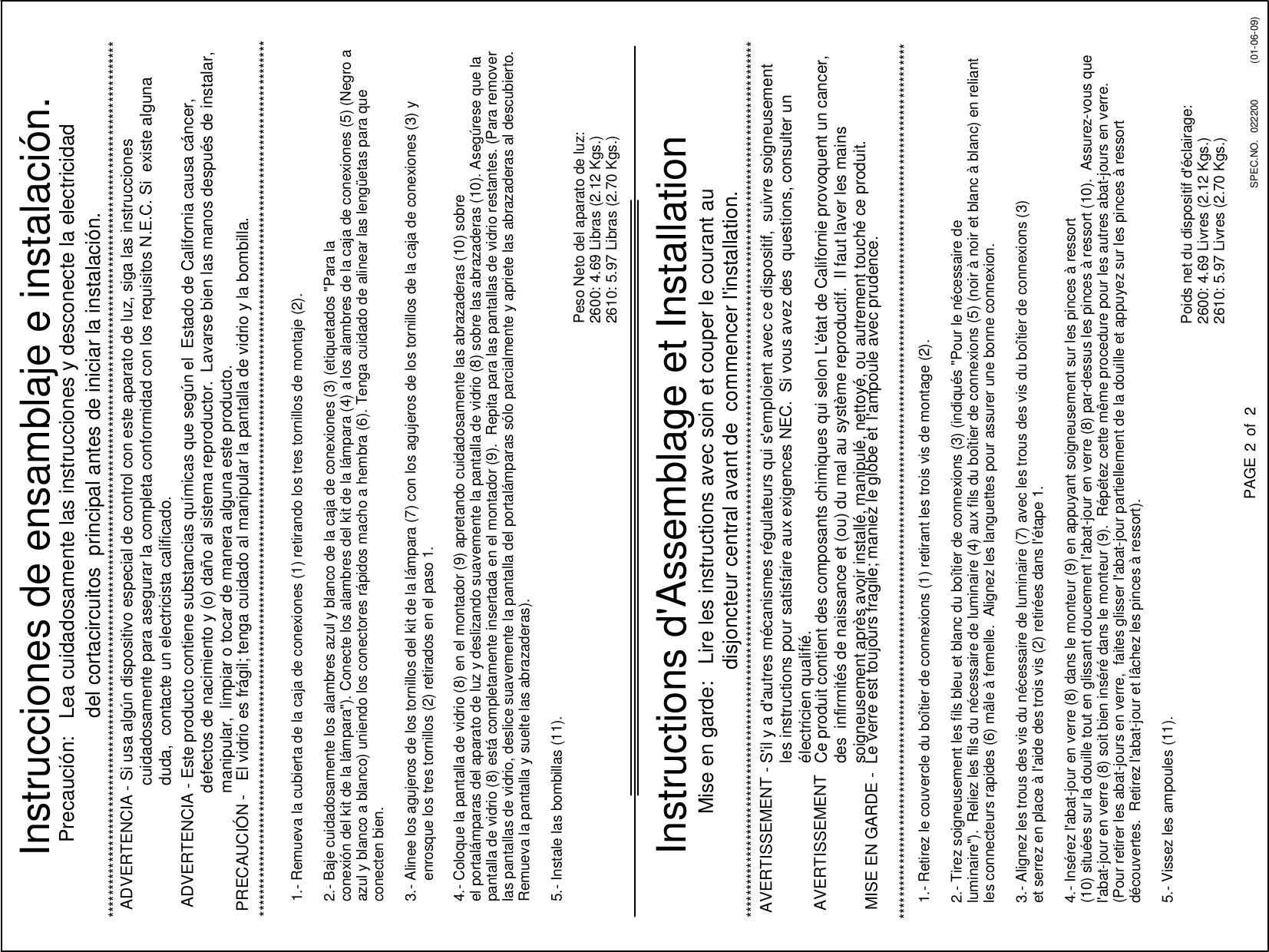 Page 2 of 2 - Installation Directions