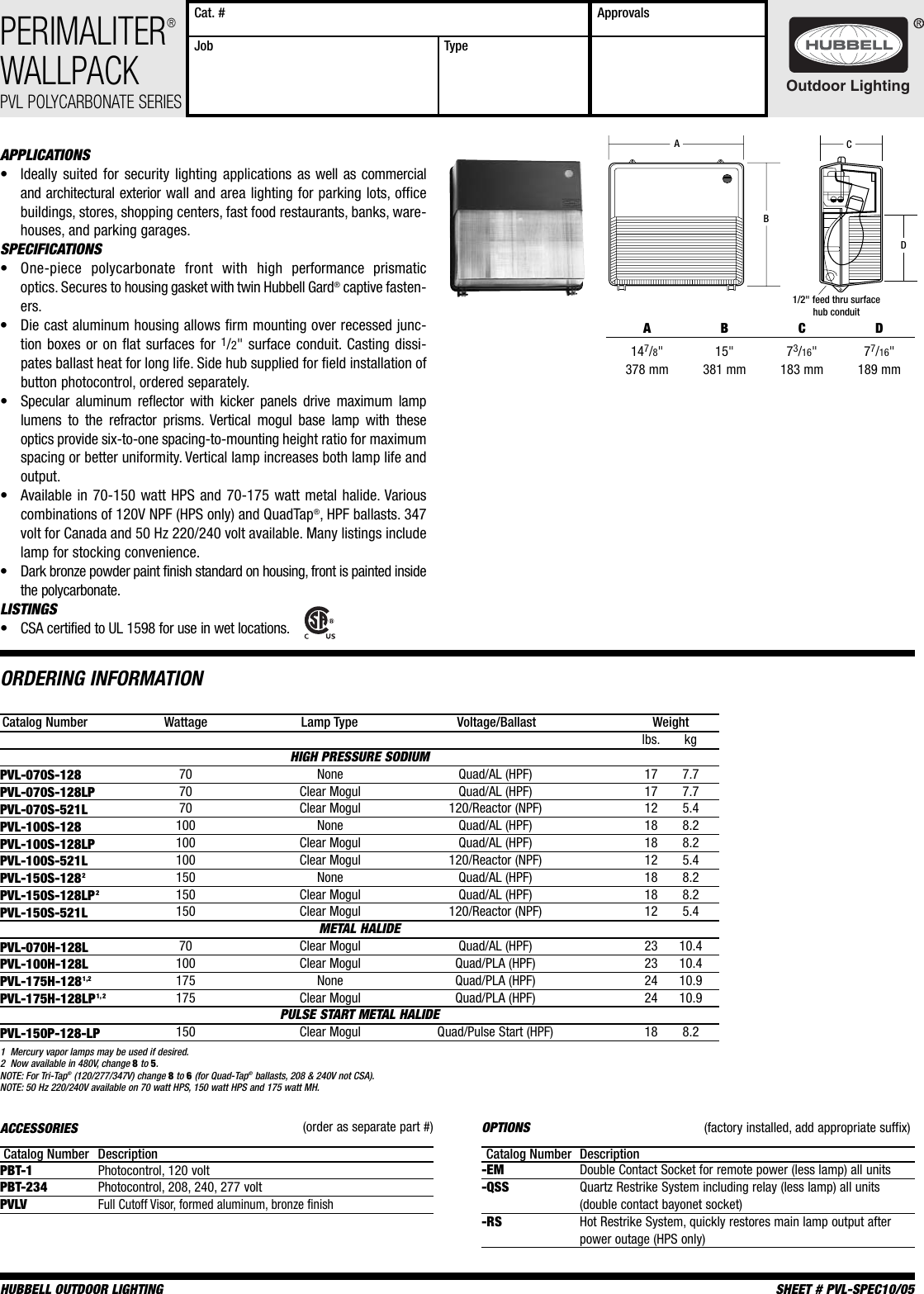 Page 1 of 2 - Spec Sheet PVL