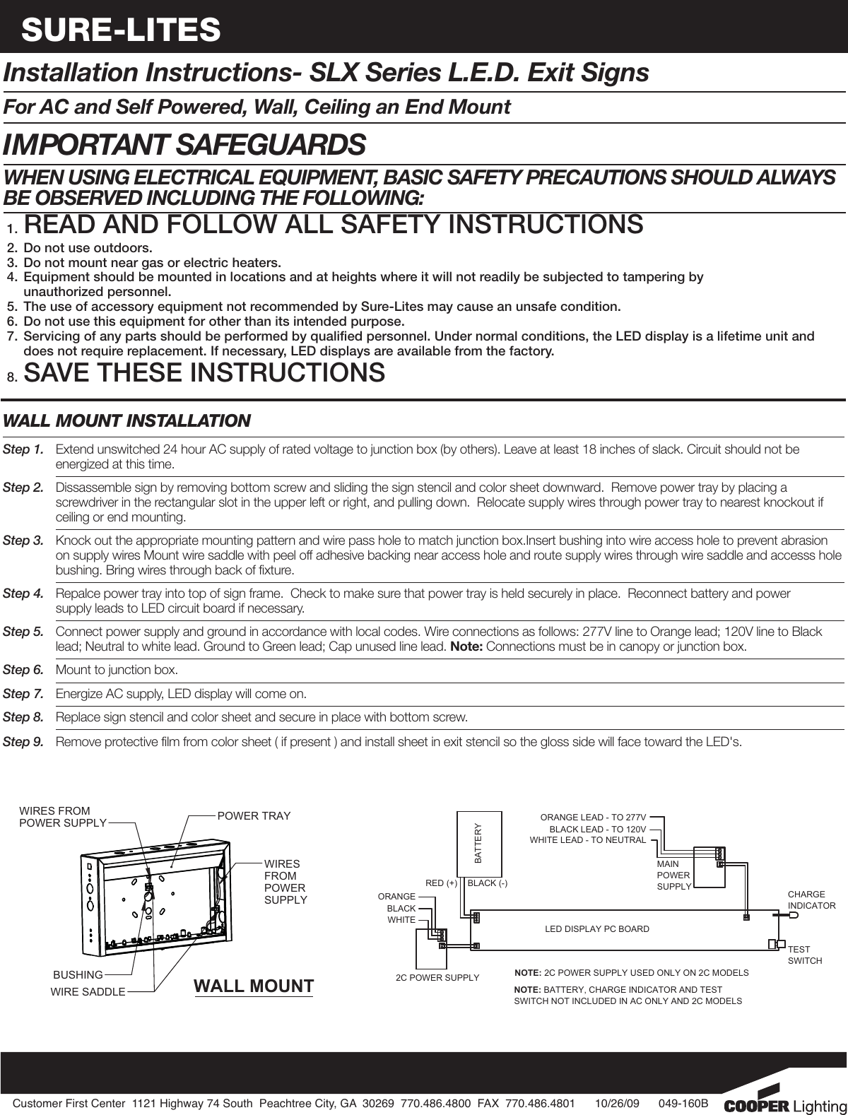 Page 1 of 2 - 049-160B SLX Inst Sheet  Installation Directions