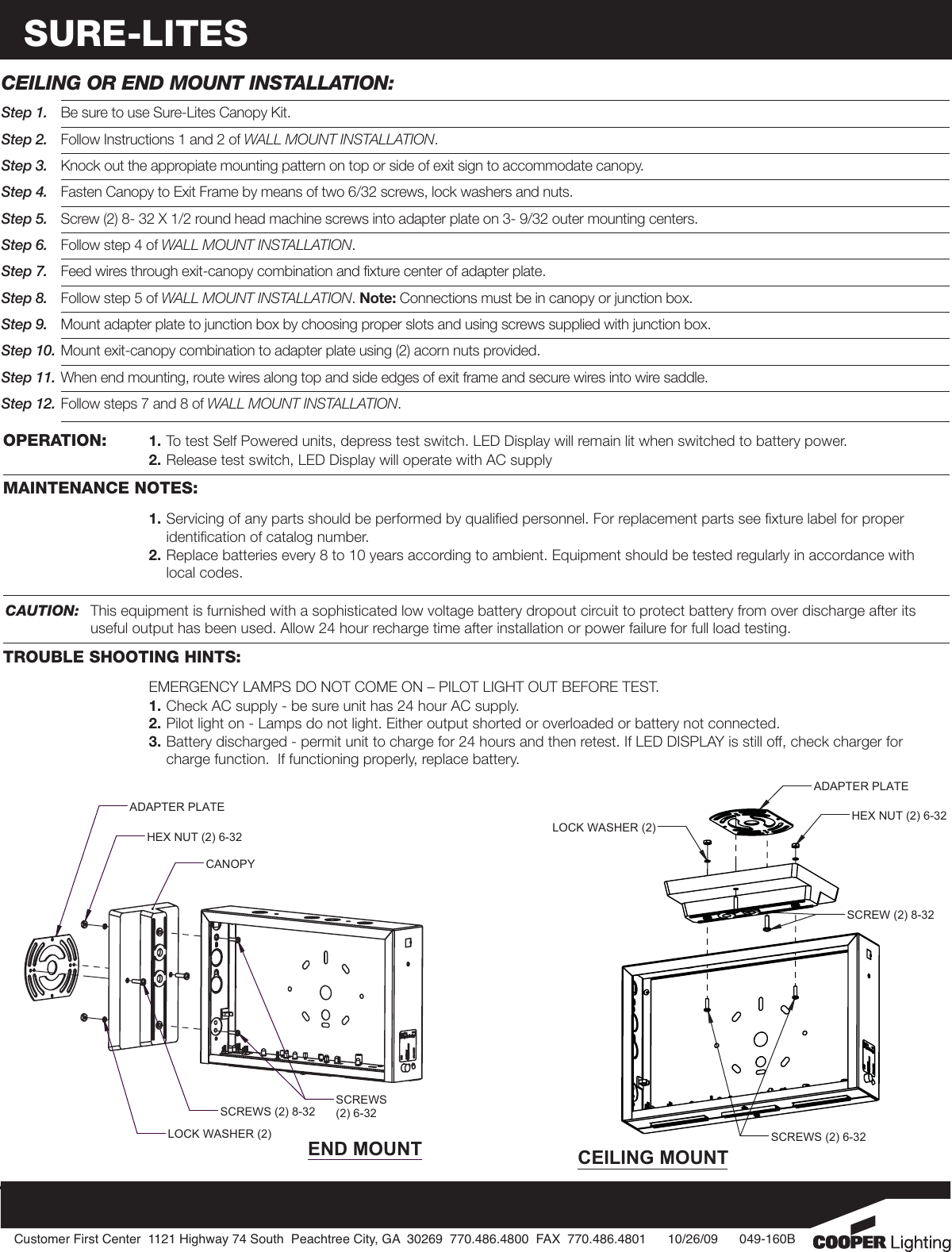 Page 2 of 2 - 049-160B SLX Inst Sheet  Installation Directions