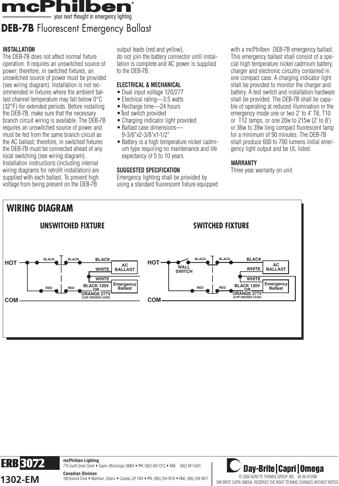 Page 2 of 2 - 1302-EM  Installation Directions