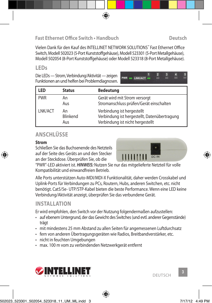 Intellinet Switch de Oficina Fast Ethernet de 8 Puertos (523318)