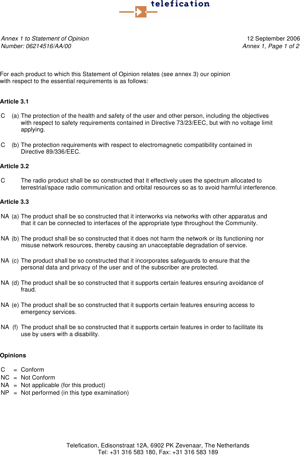 Page 2 of 7 - 502566 CE Certification--Linktek