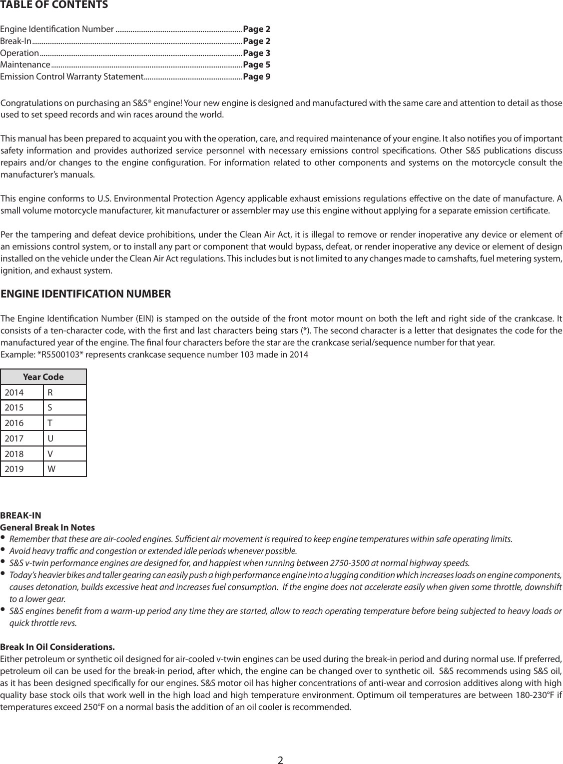 Page 2 of 10 - 510-0355 Owners 49state Vfi 4-125 Bore Engine